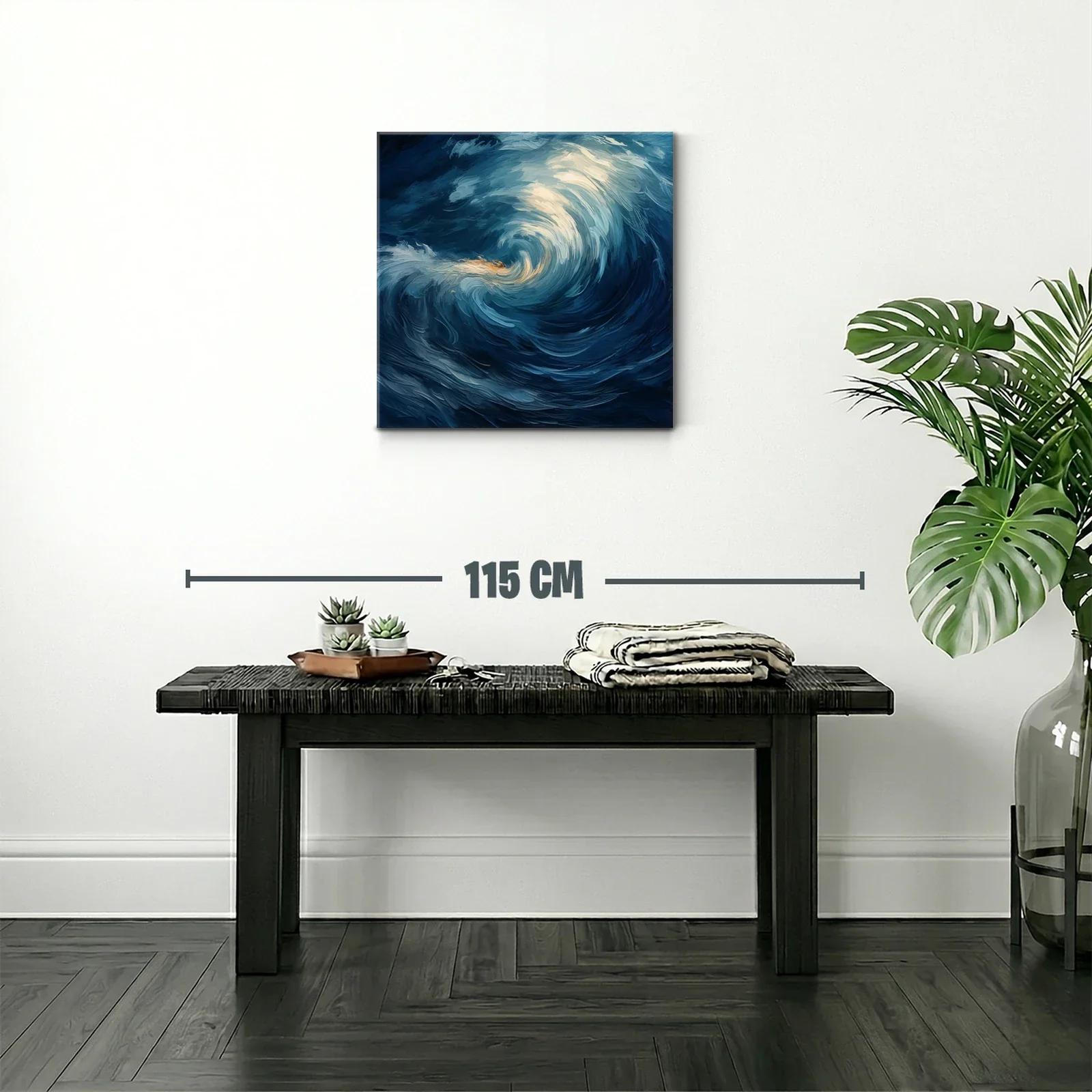 Espiral de Olas en Tonos Azul Profundo y Crema — miniatura 2