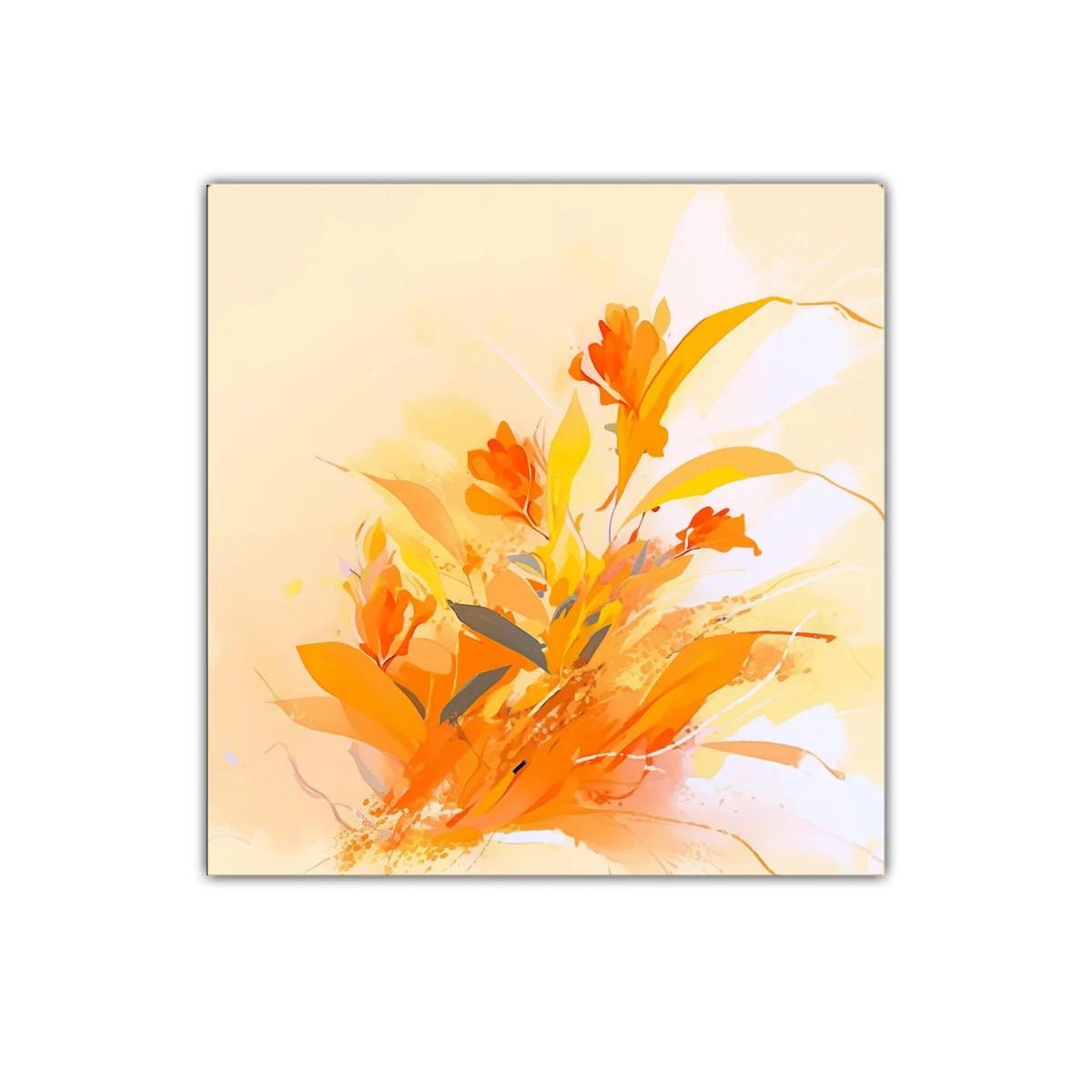 Cuadro decorativo con flores en tonos cálidos y vibrantes — imagen principal