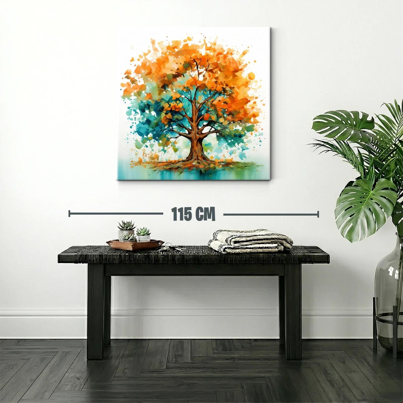 Árbol vibrante con tonos naranja y turquesa — miniatura 2