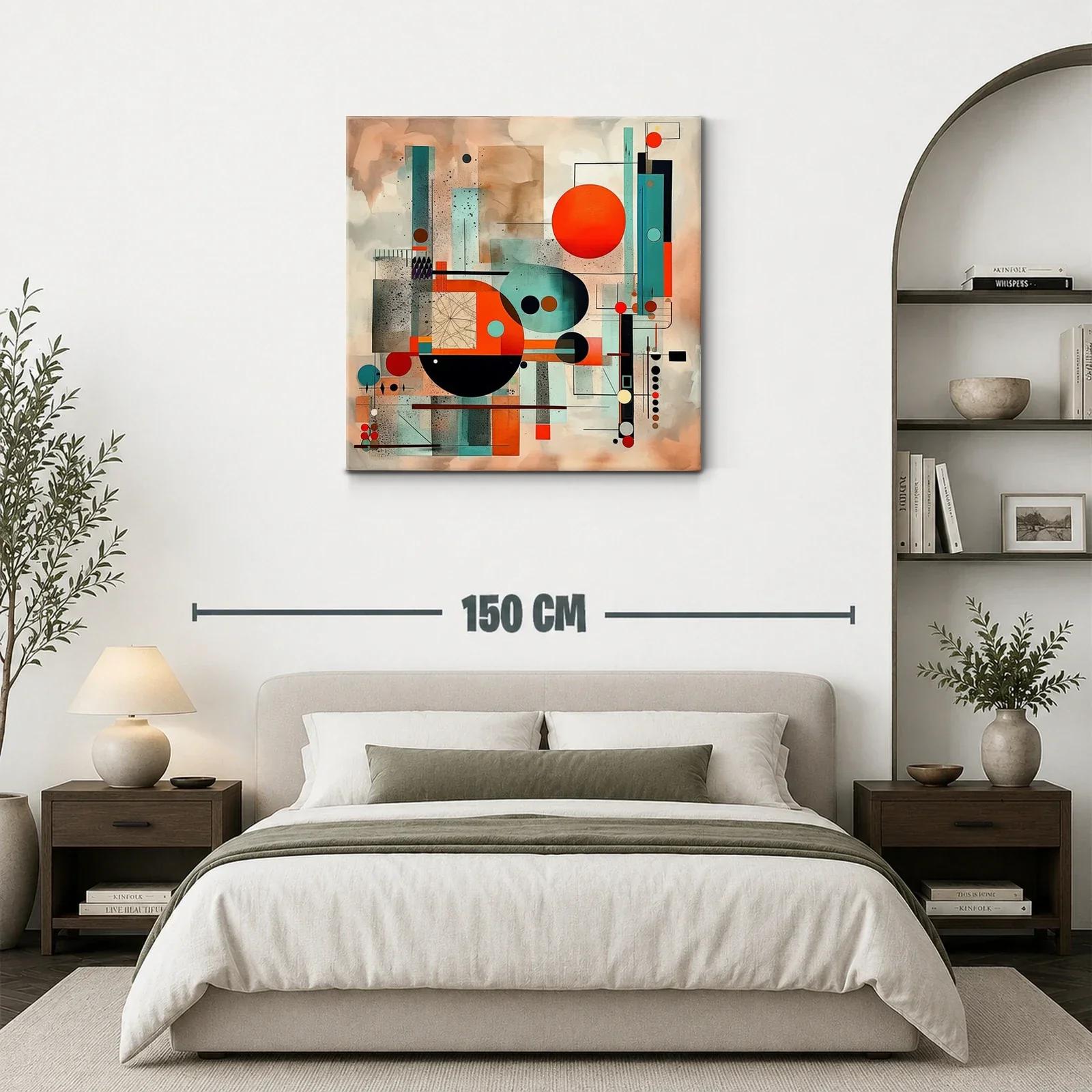 Composición abstracta con círculos en tonos tierra y azul — miniatura 3