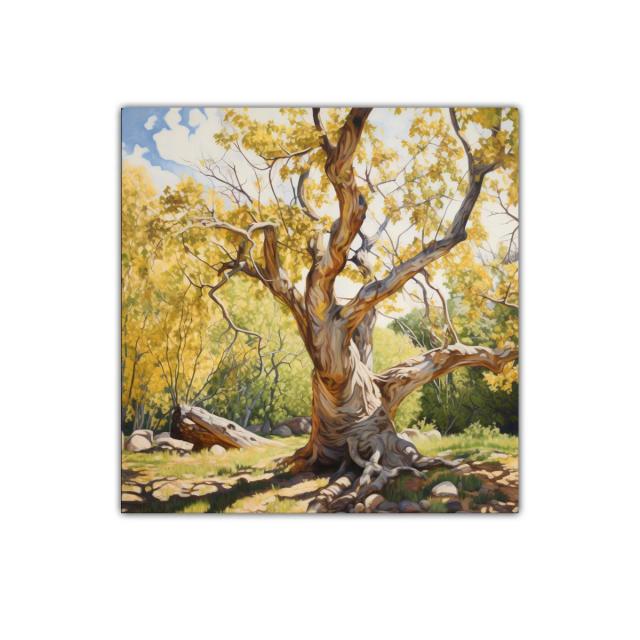 Árbol Centenario con Luz Dorada y Sombras Profundas