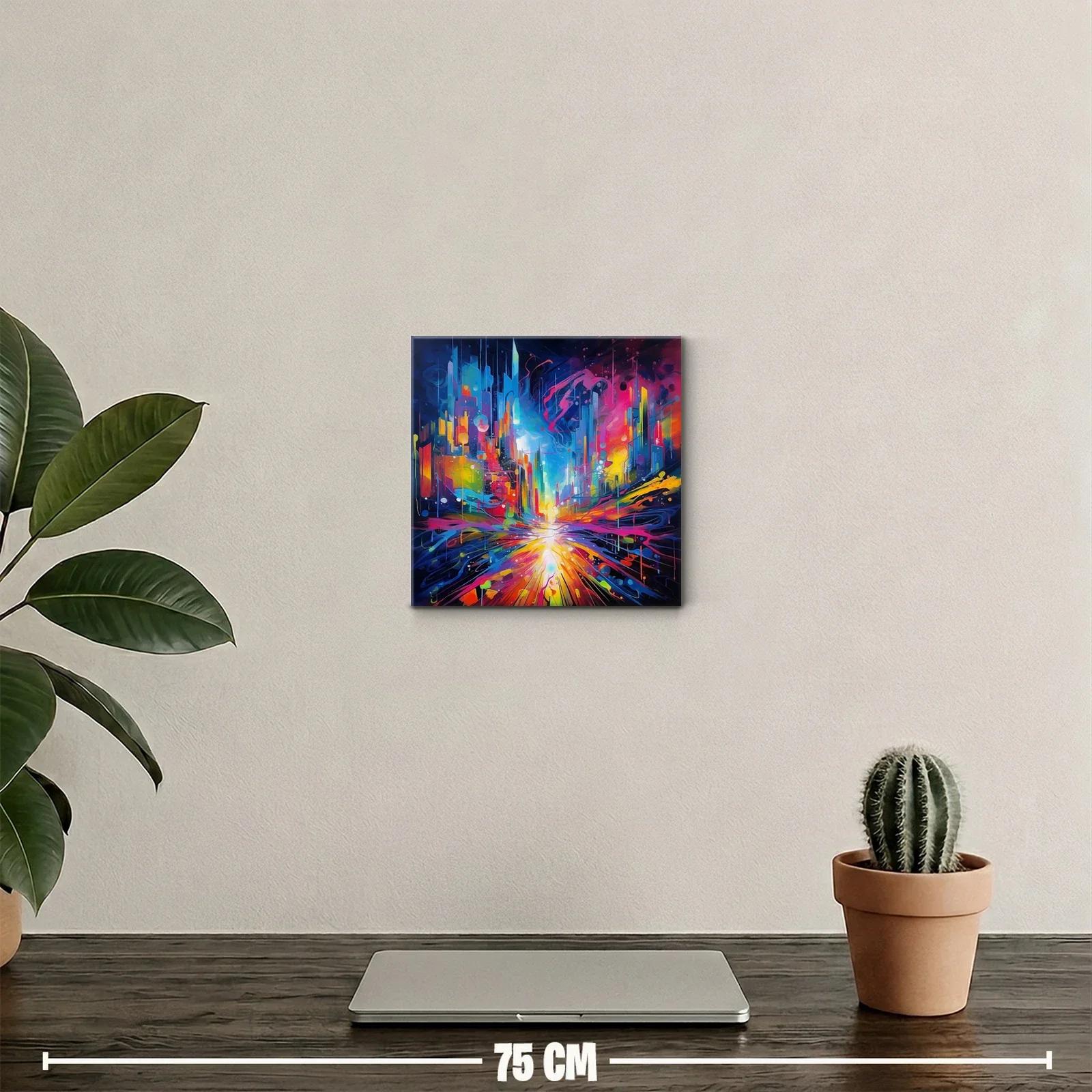 Explosión de colores vibrantes en paisaje urbano futurista — miniatura 2