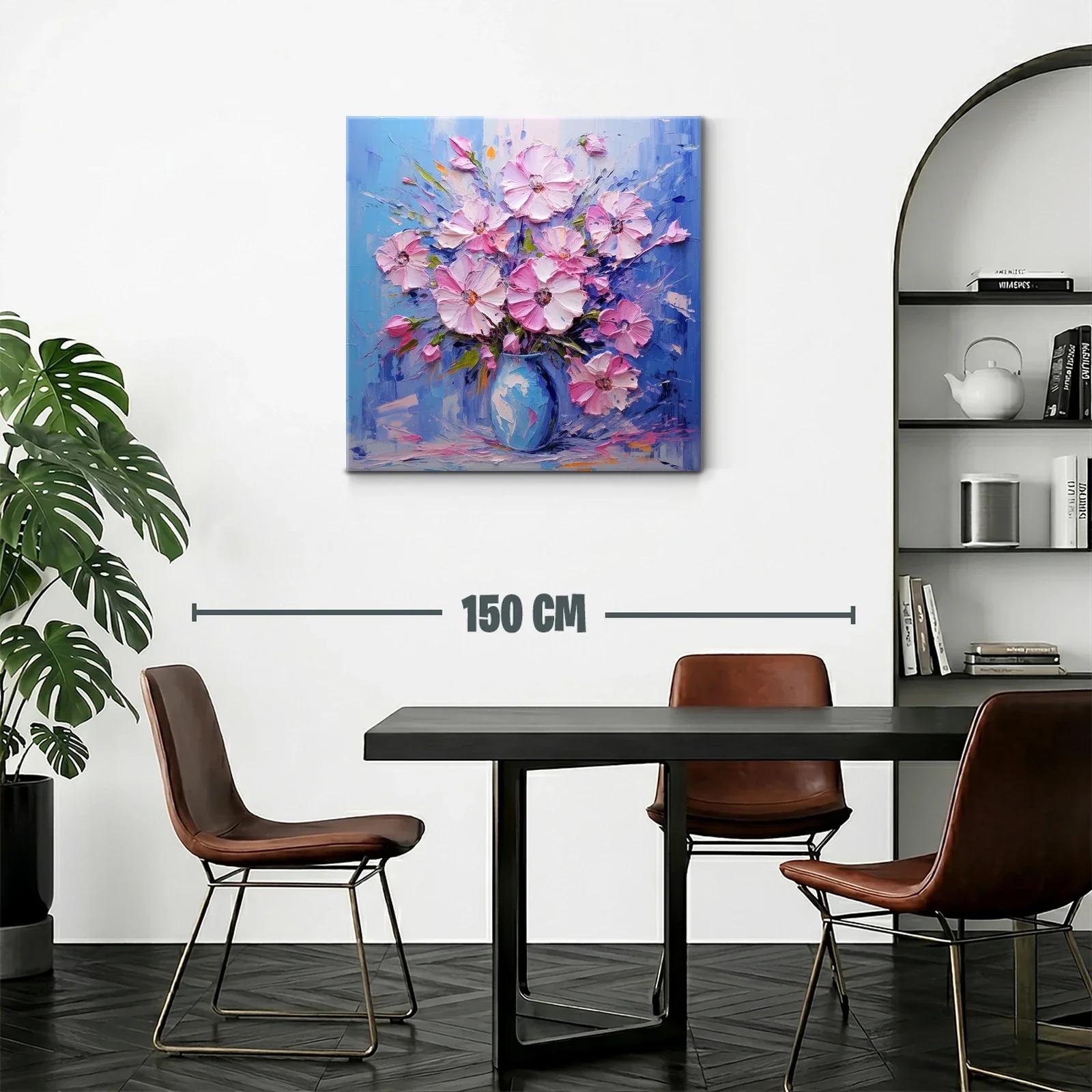 Hermoso ramo floral en tonos rosas y azules brillantes — miniatura 2