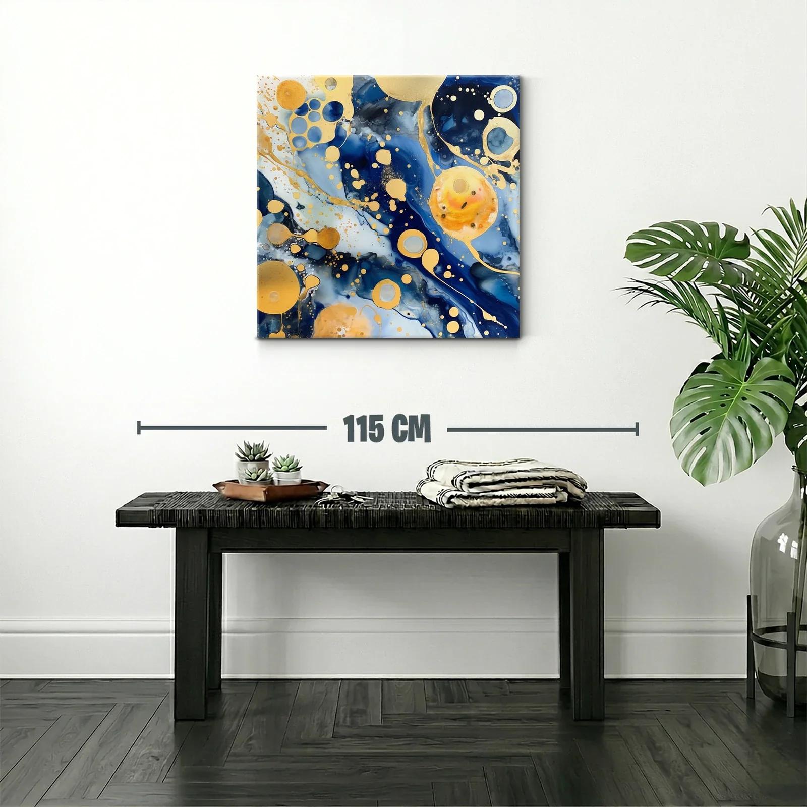Composición Abstracta en Azul y Dorado — miniatura 2