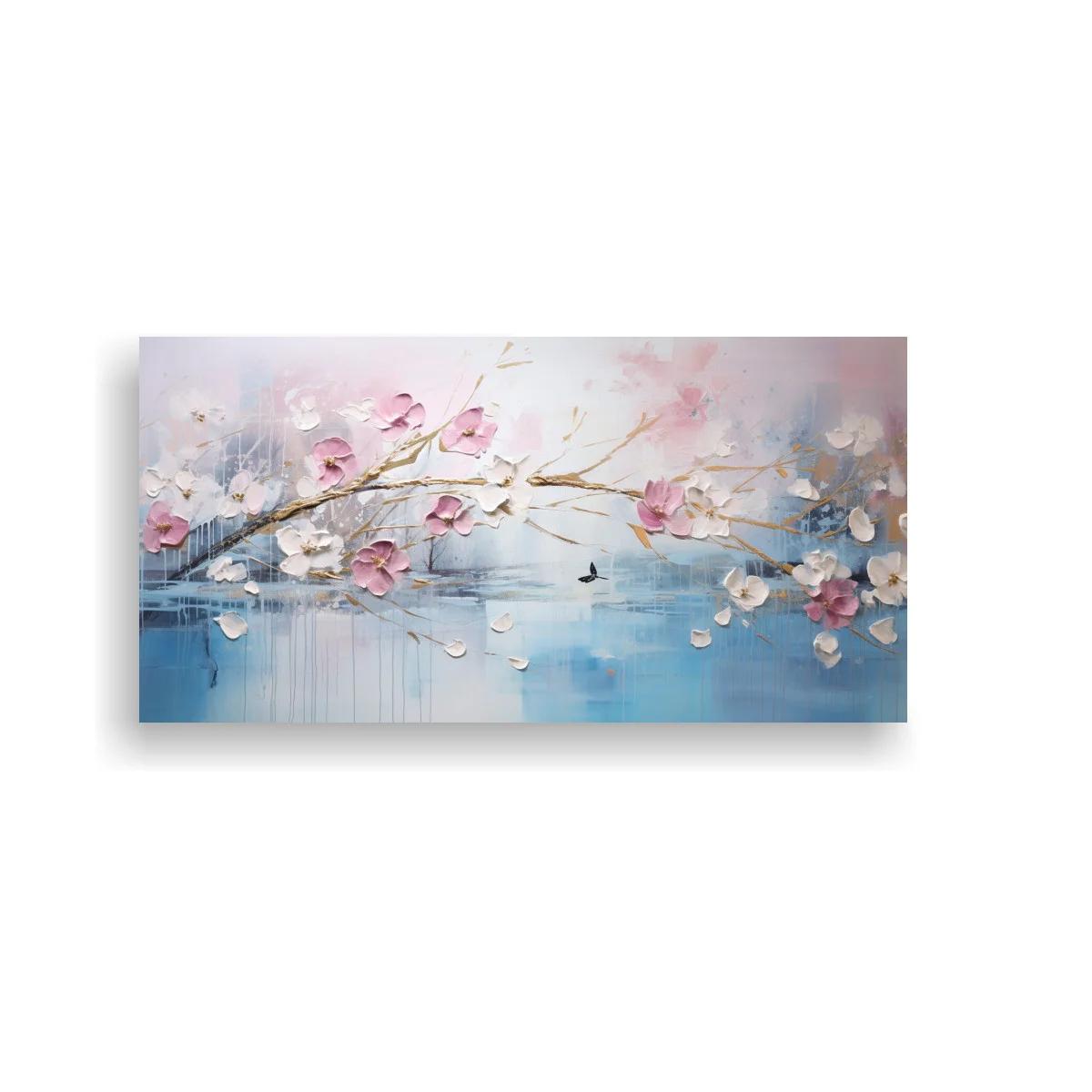 Cuadro ramas de flor de cerezo sobre agua