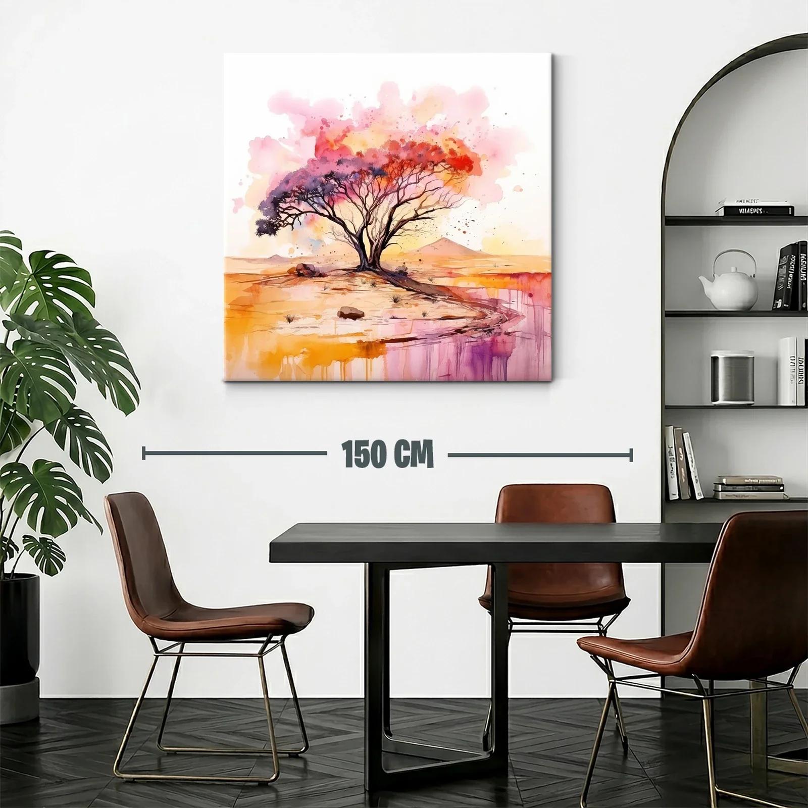 Árbol solitario con vibrantes tonos cálidos al atardecer — miniatura 2