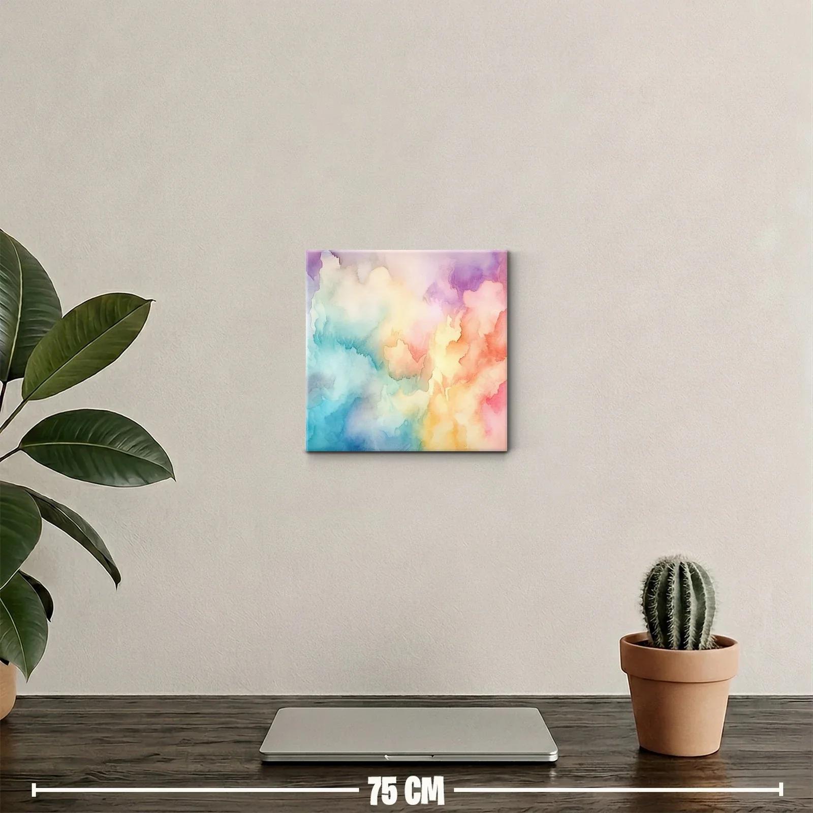 Cuadro decorativo con acuarela en tonos pastel y vibrantes — miniatura 2