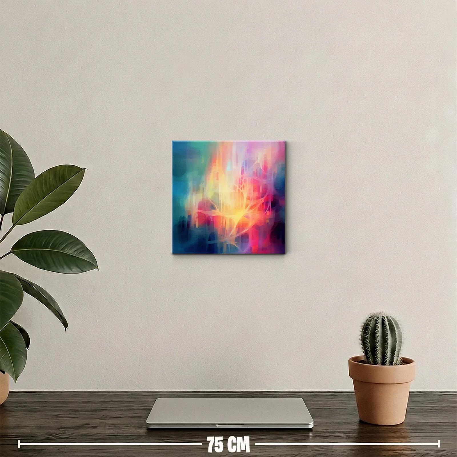 Cuadro abstracto con colores vibrantes y formas fluidas — miniatura 2