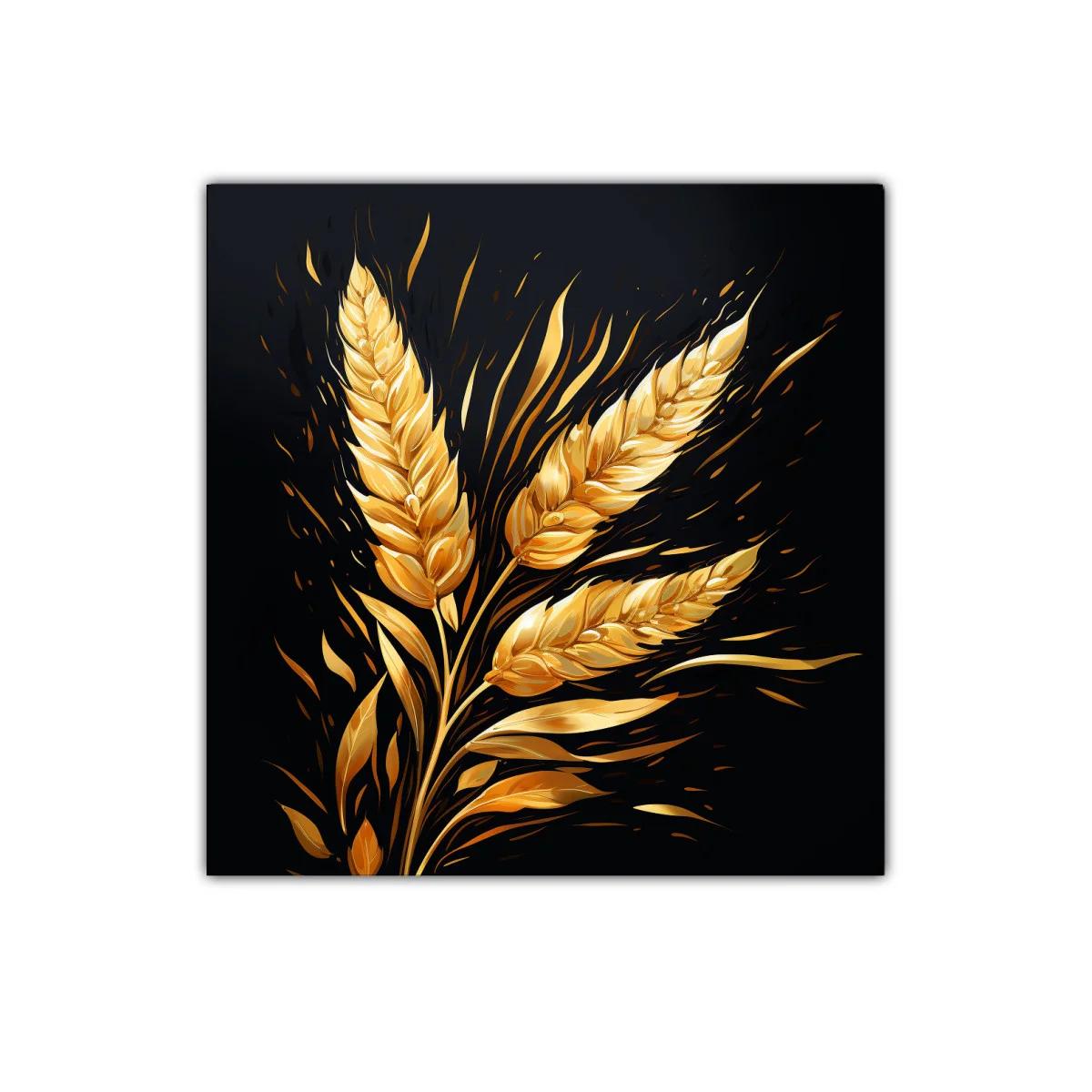 Elegancia dorada con espigas en fondo oscuro — imagen principal