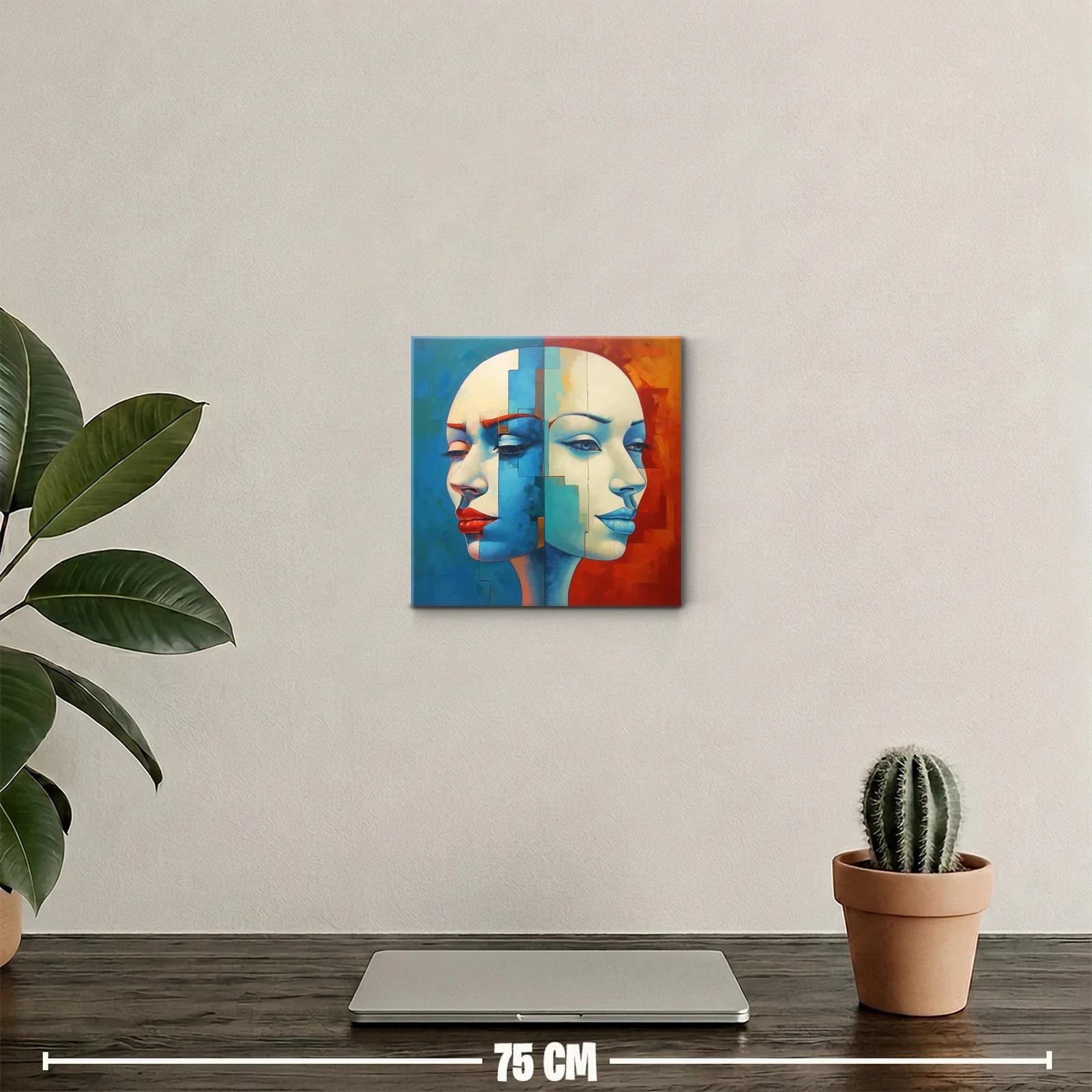 Retrato dual con contraste cálido y frío en tonos intensos — miniatura 2