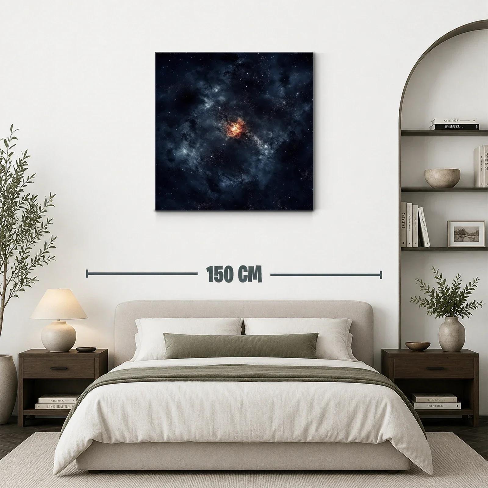 Cuadro abstracto con galaxia cósmica y tonos oscuros intensos — miniatura 3