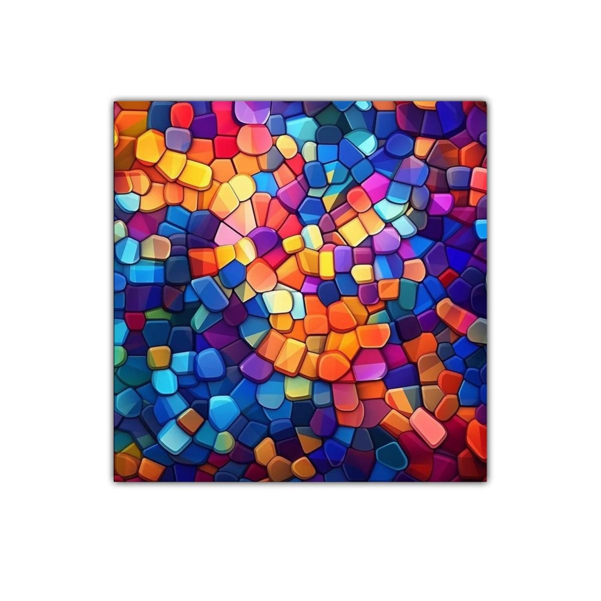 Cuadro abstracto con mosaico vibrante multicolor — imagen principal