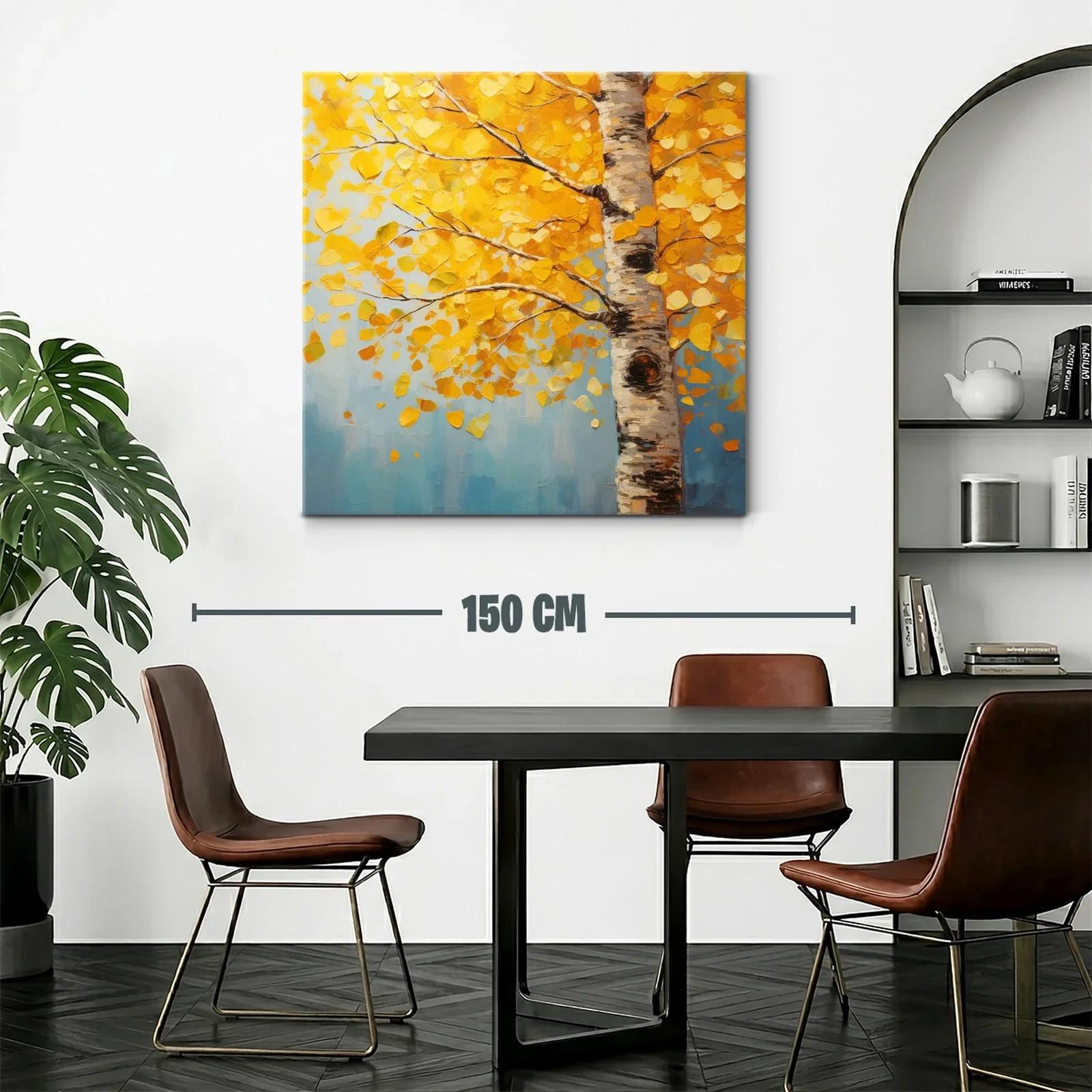 Cuadro árbol con hojas amarillas en otoño vibrante — miniatura 2