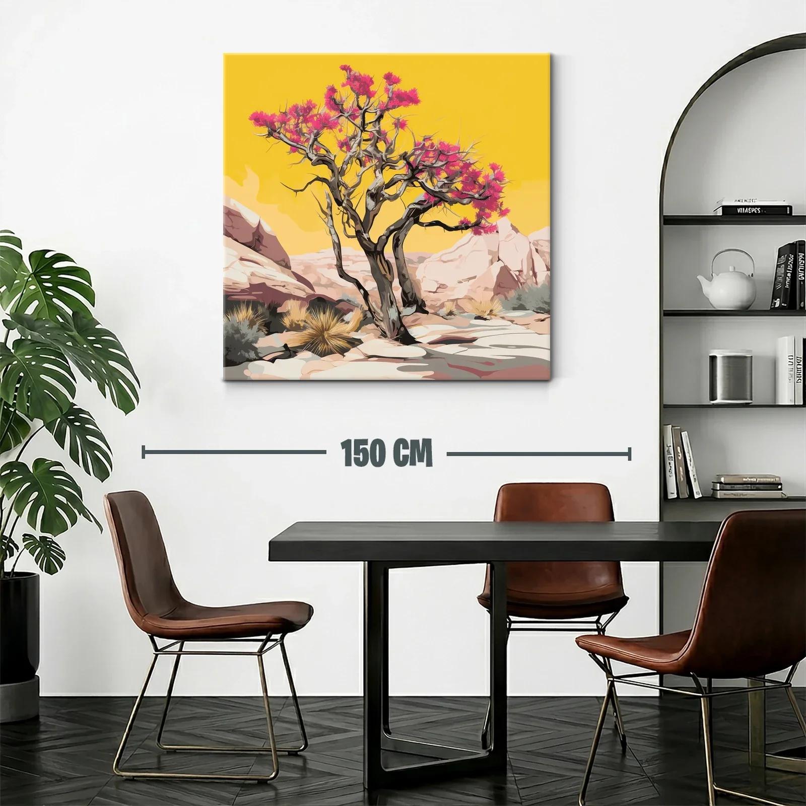 Árbol floreciente en desierto con fondo vibrante — miniatura 2