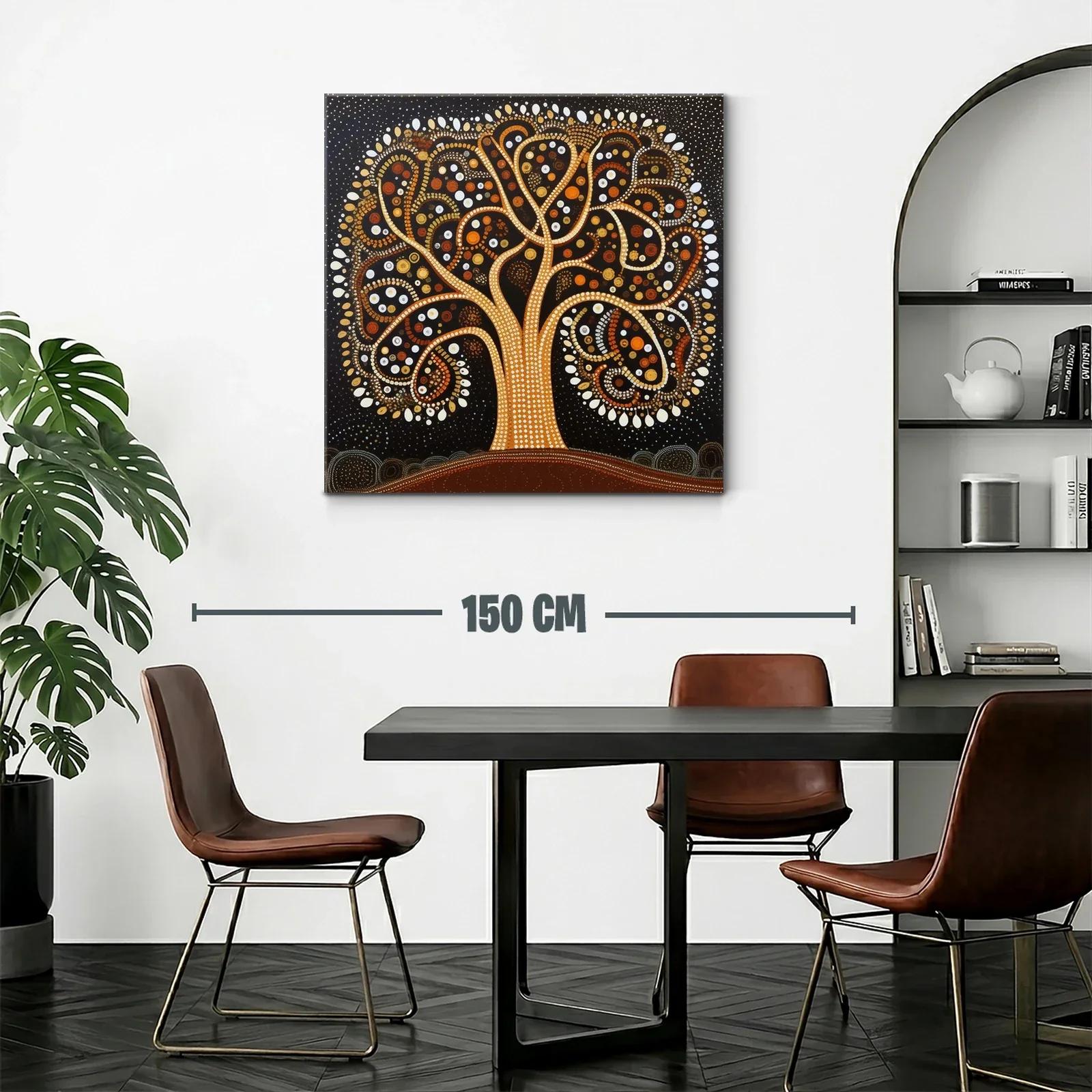 Árbol con patrones de puntos en tonos tierra y negro — miniatura 2