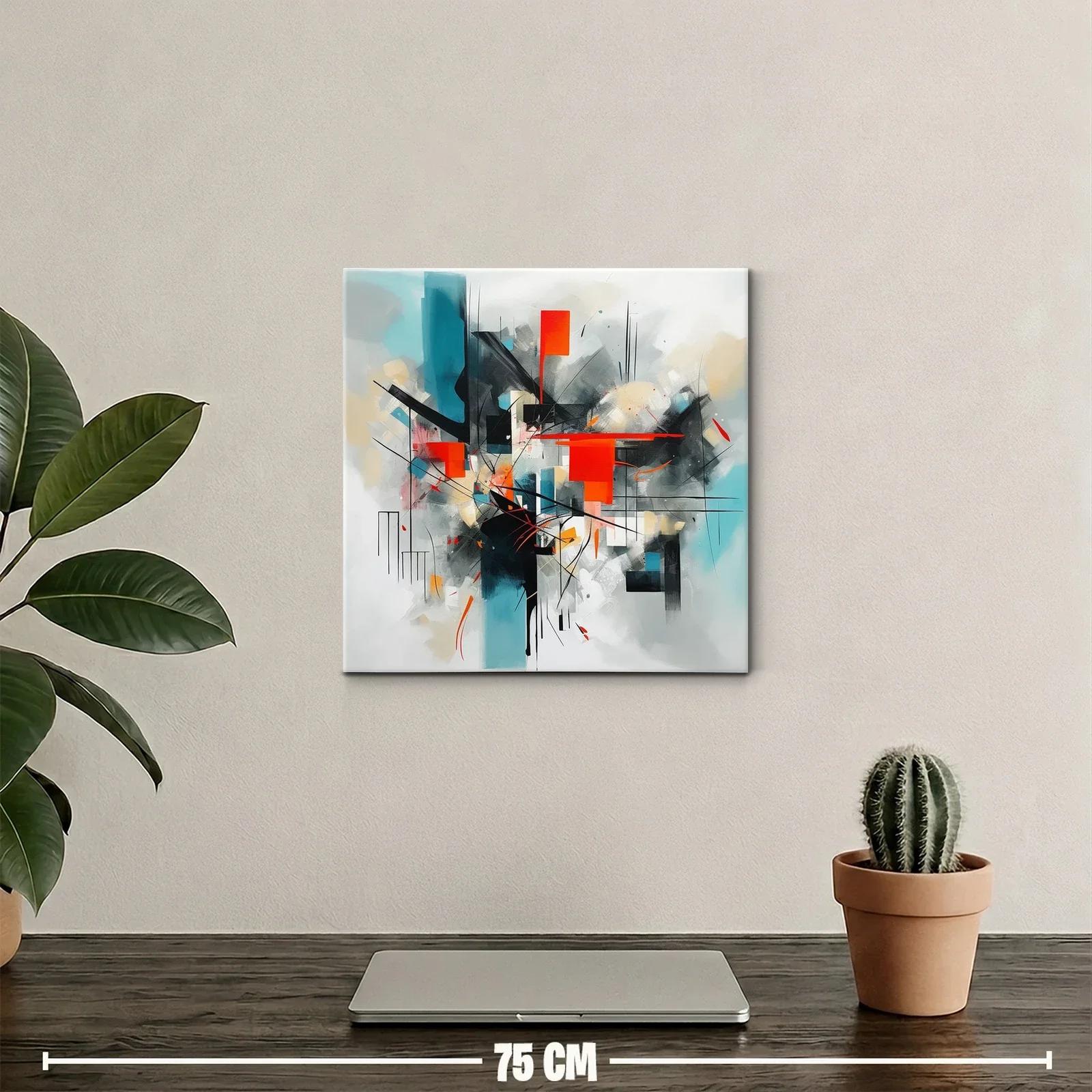 Composición abstracta con bloques vibrantes y líneas dinámicas — miniatura 2
