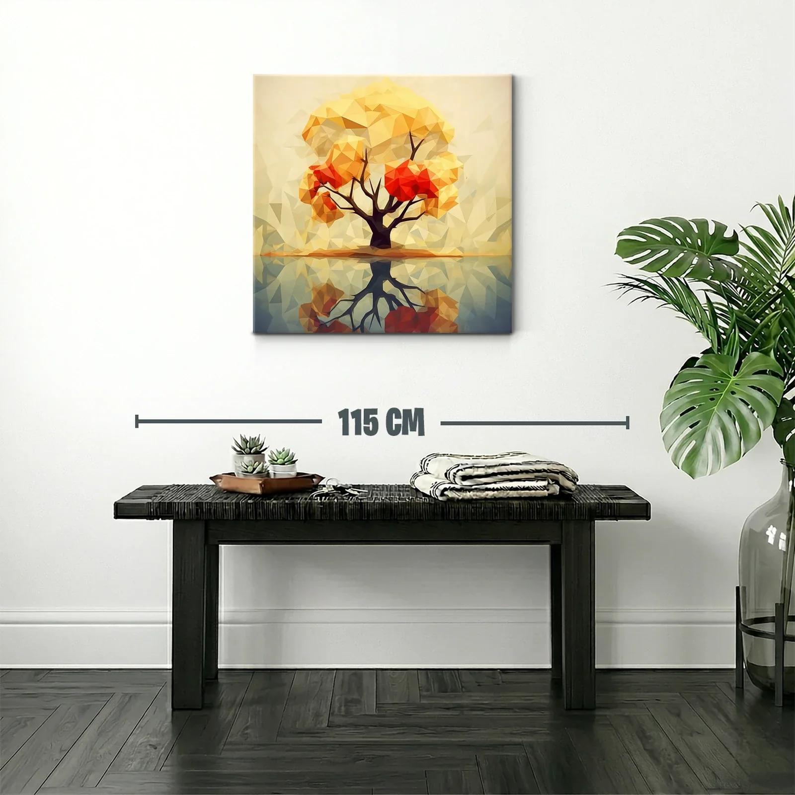 Árbol abstracto con tonos cálidos y reflejo sereno — miniatura 2