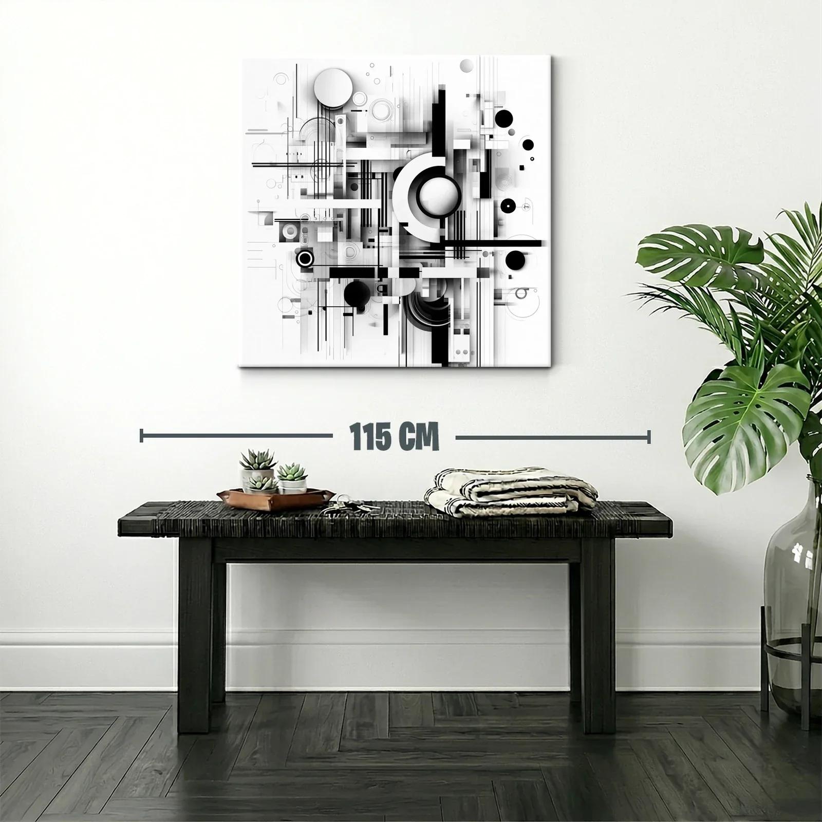 Composición geométrica abstracta en blanco y negro — miniatura 2