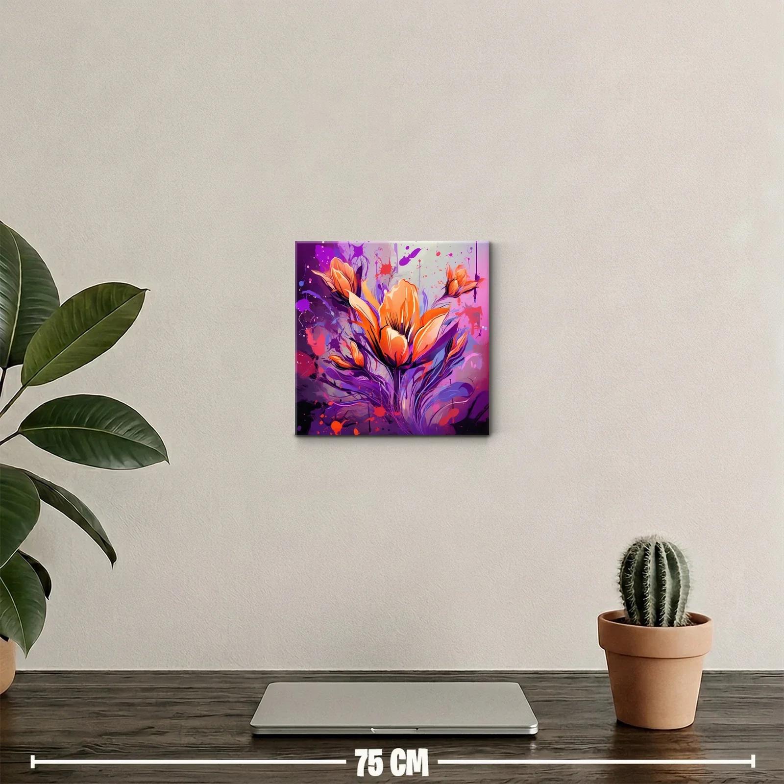 Flores vibrantes en tonos cálidos y morados intensos — miniatura 2