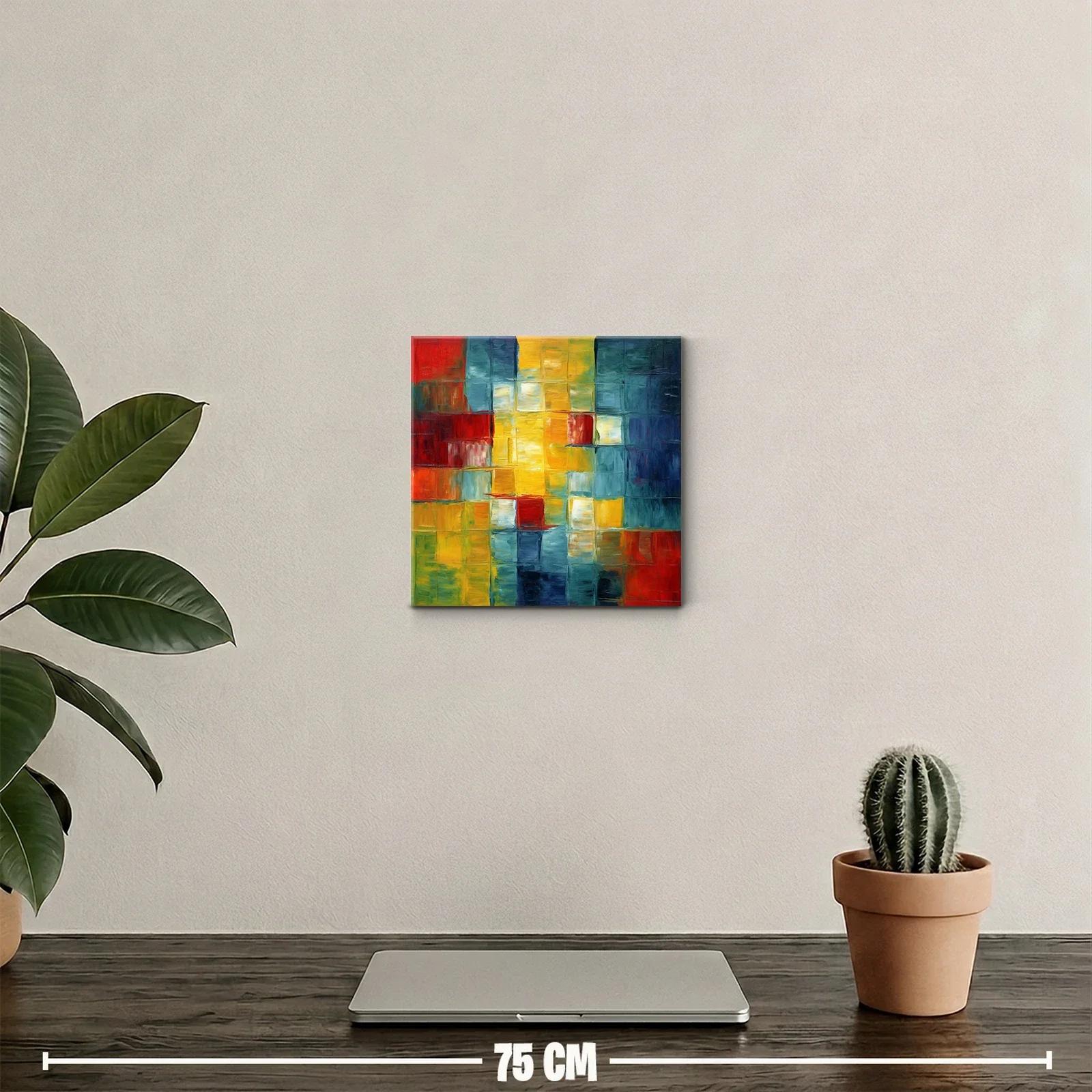 Cuadro abstracto con bloques de color vibrantes y contrastes — miniatura 2