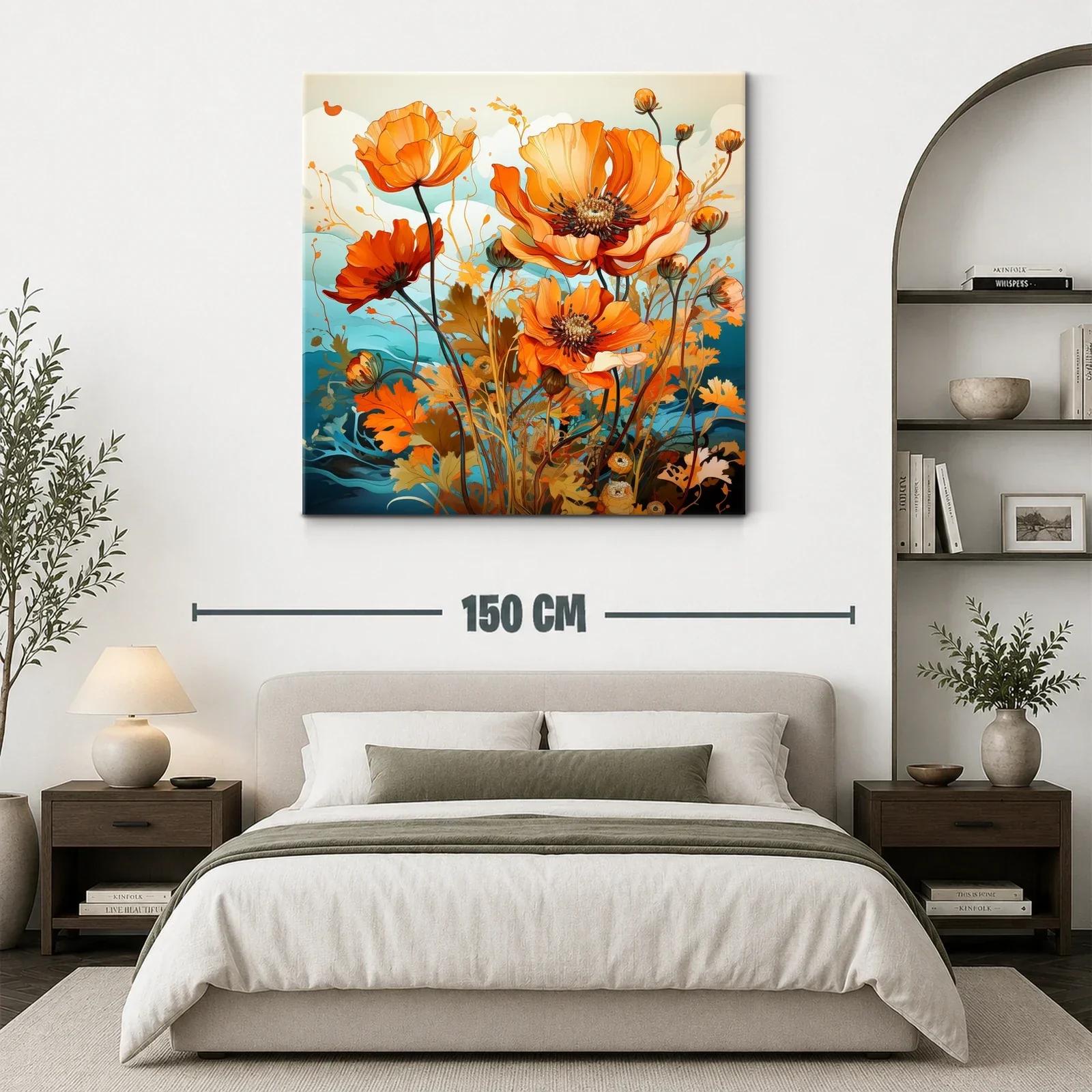 Flores anaranjadas vibrantes con fondo en tonos azules — miniatura 3