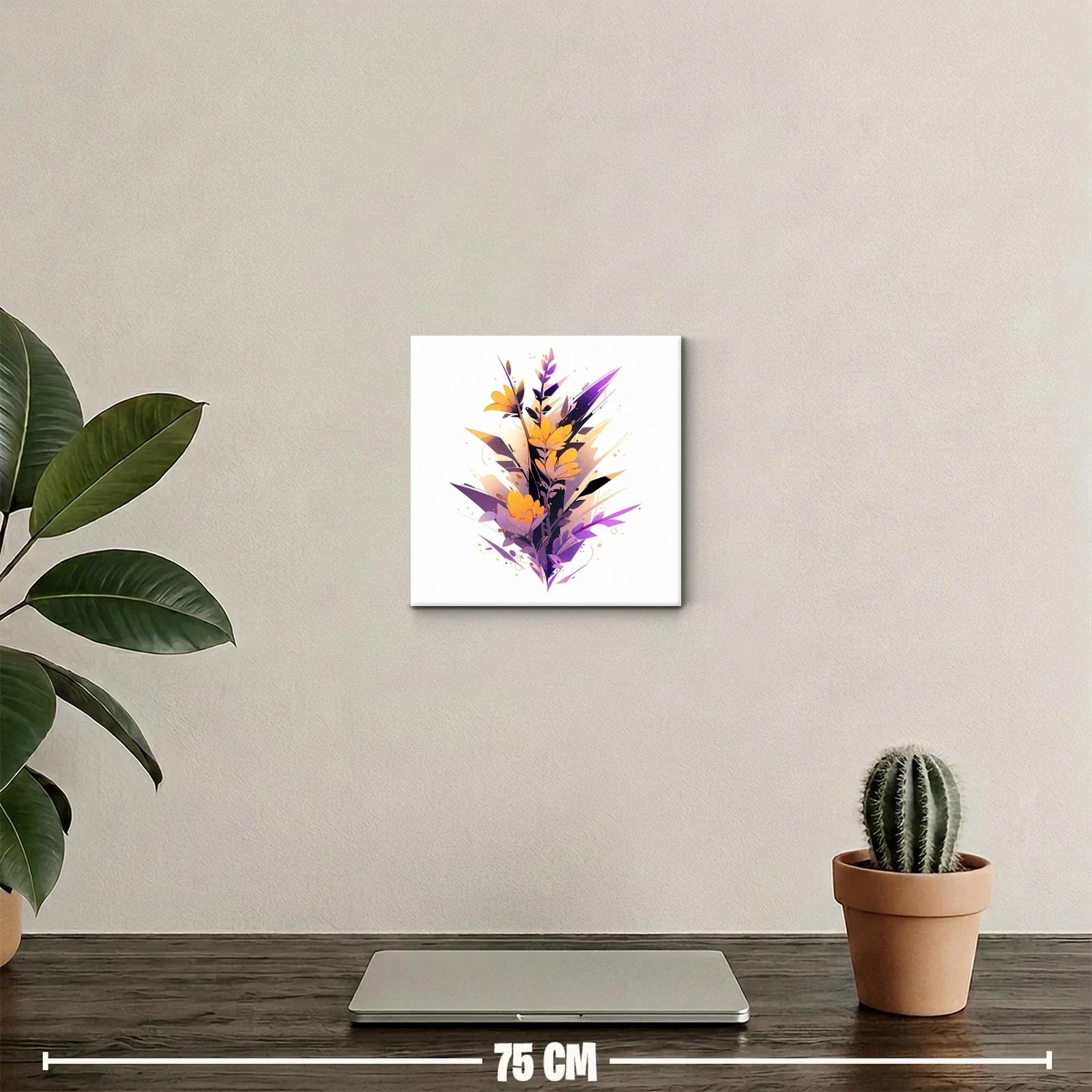 Composición Floral en Tonos Morados y Amarillos Vibrantes — miniatura 2
