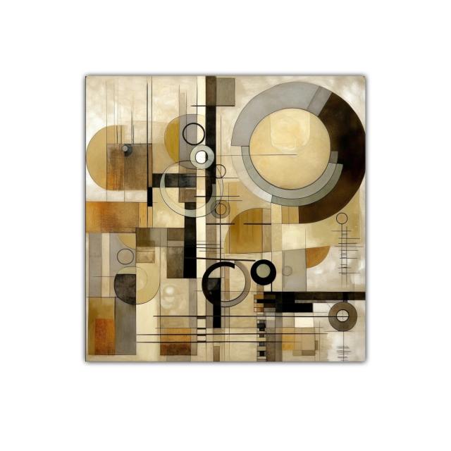 Composición geométrica en tonos tierra y grises