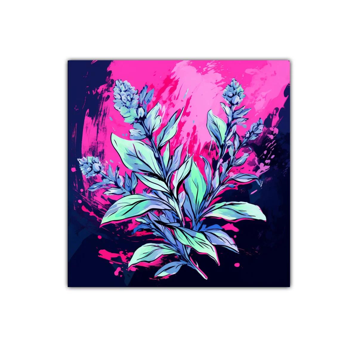 Cuadro floral moderno con tonos vibrantes y contrastes intensos — imagen principal