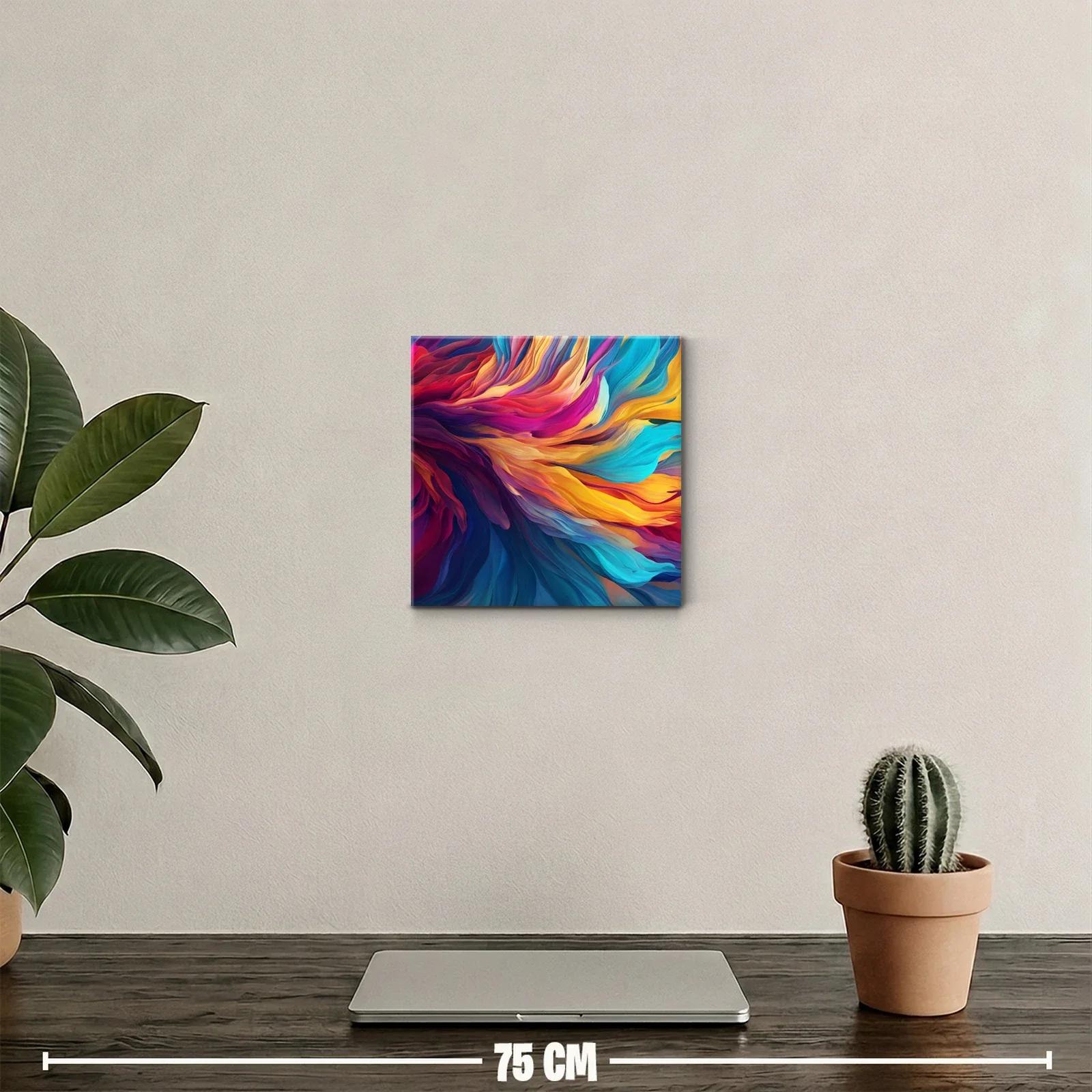 Cuadro abstracto con explosión de colores vibrantes — miniatura 2