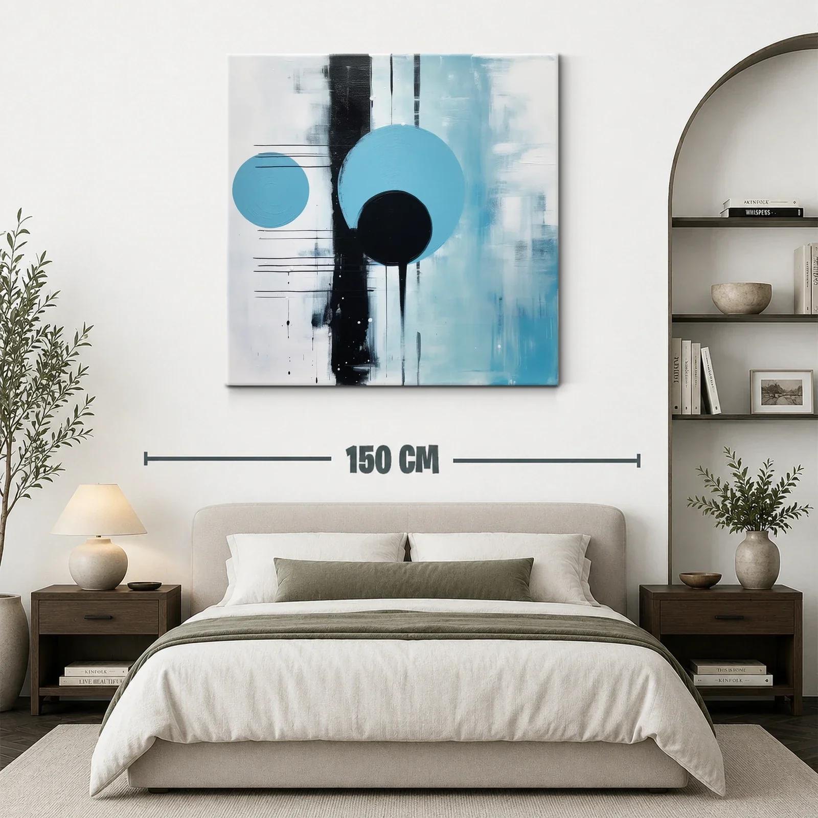 Composición Abstracta con Círculos en Tonos Azules y Negros — miniatura 3