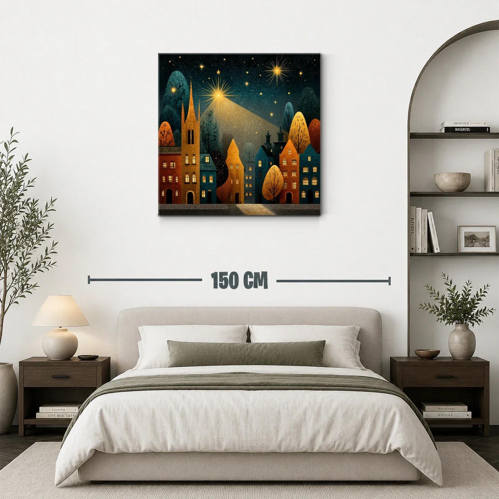 Pueblo encantado bajo un cielo estrellado y luminoso — miniatura 3