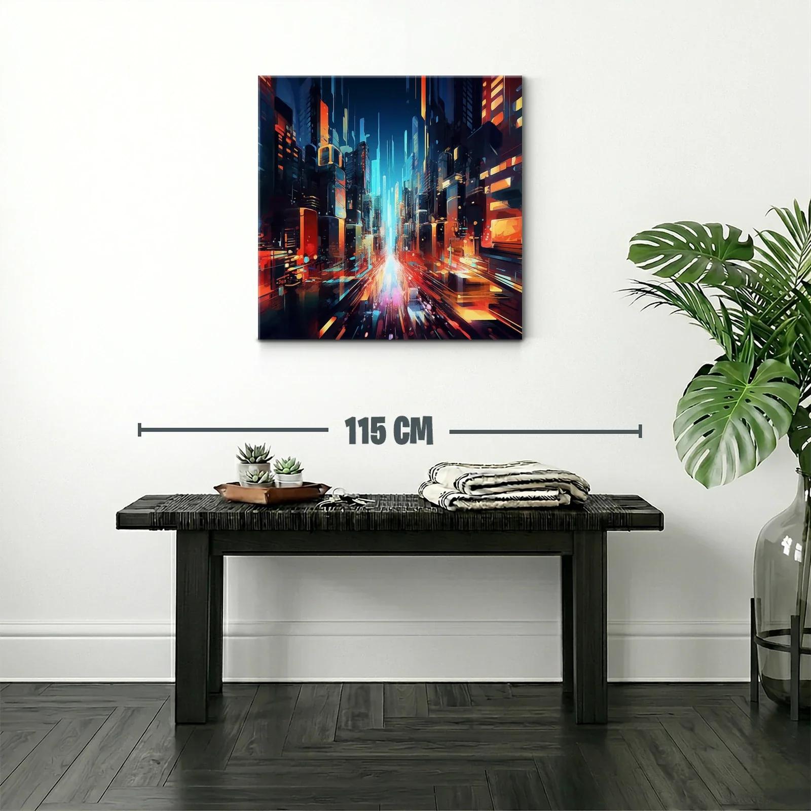 Ciudad futurista con luces vibrantes en movimiento rápido — miniatura 2