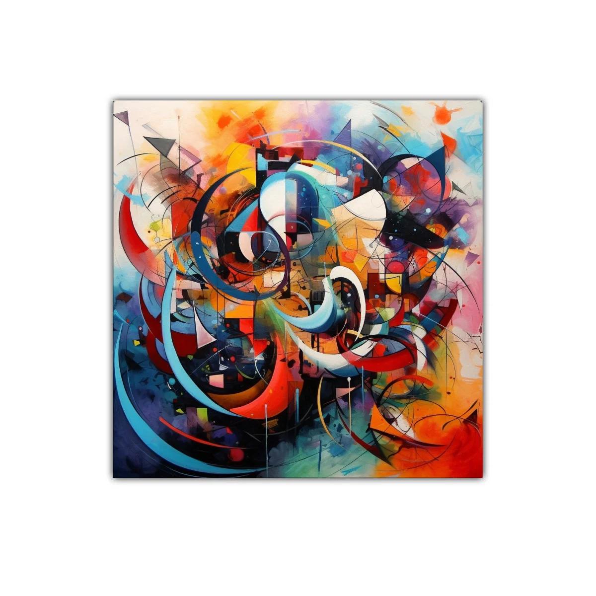 Cuadro abstracto con formas dinámicas y vibrantes colores — imagen principal