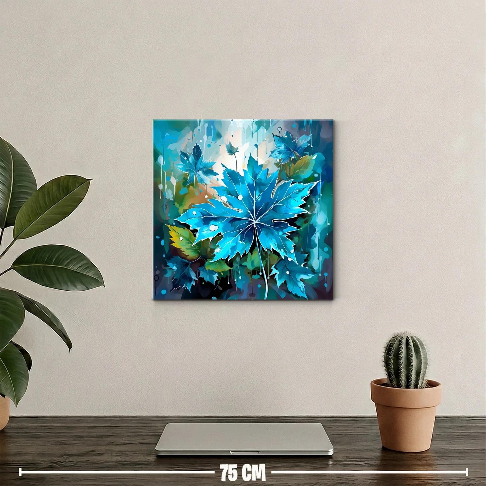 Hojas azules vibrantes con detalles en contraste brillante — miniatura 2