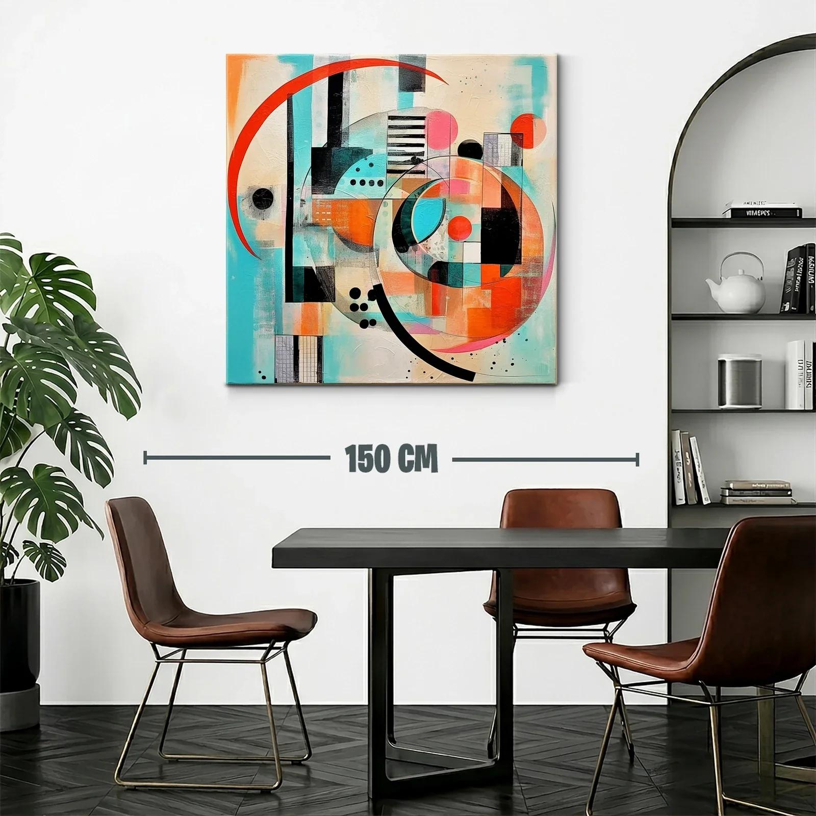 Composición abstracta con círculos y líneas en tonos vivos — miniatura 2