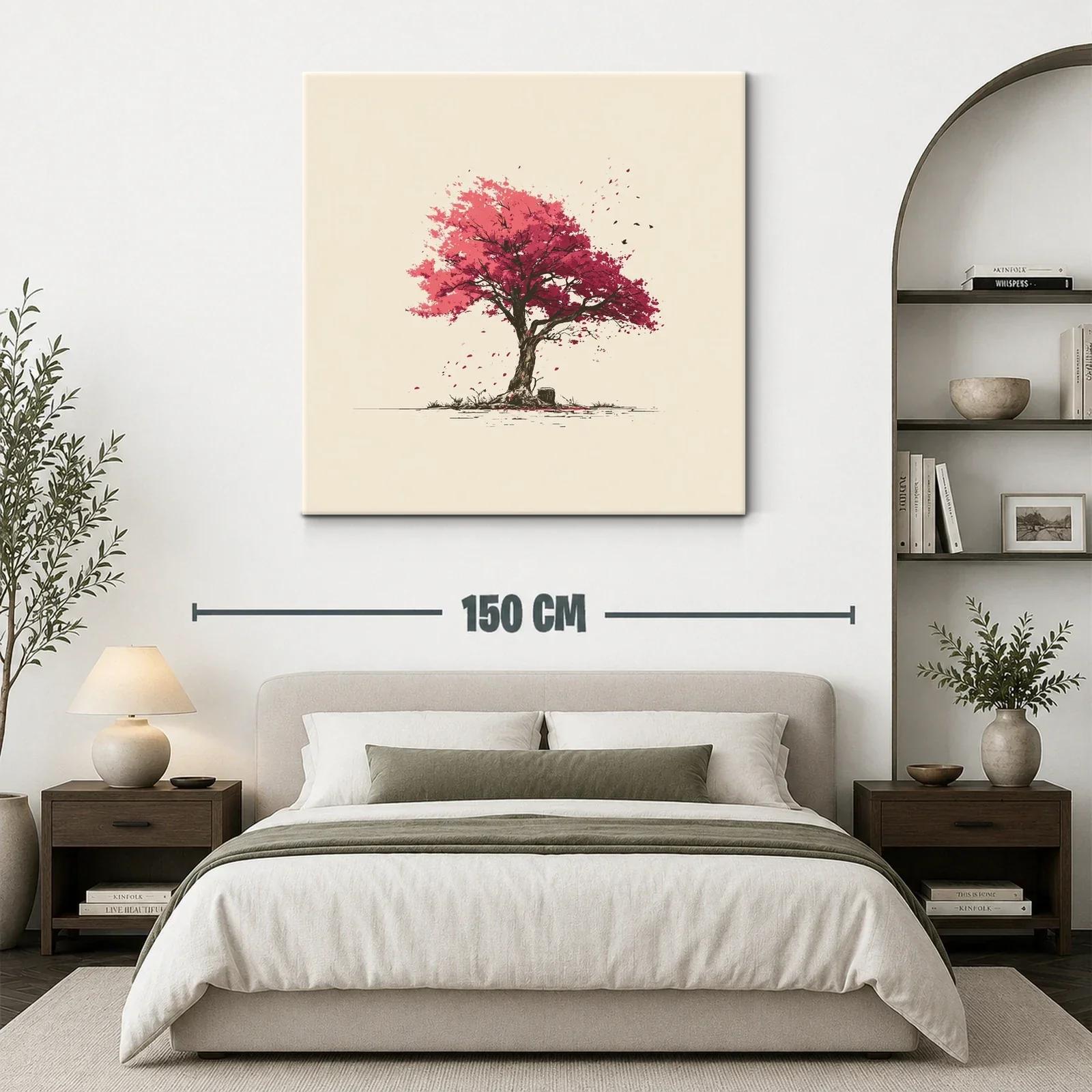 Árbol en tonos rojos con hojas desprendiéndose — miniatura 3