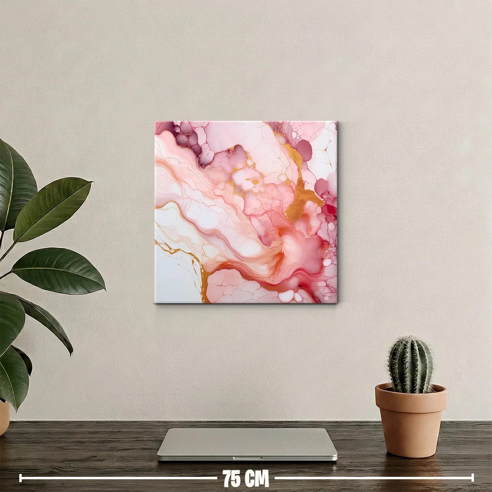 Abstracto fluido en tonos rosa con detalles dorados — miniatura 2