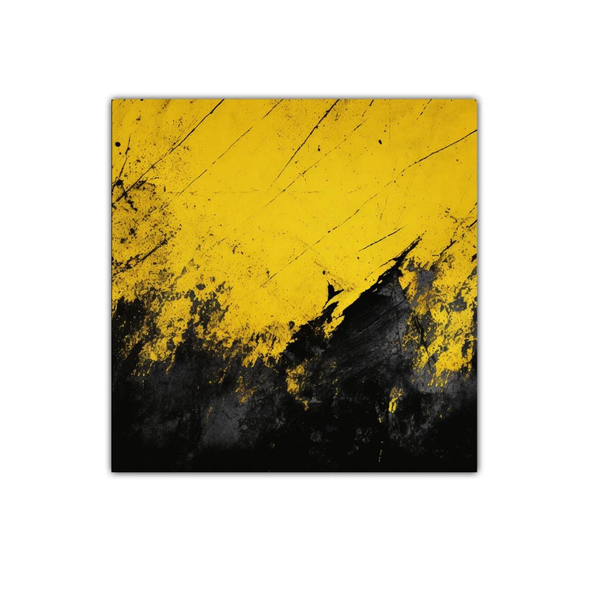 Cuadro abstracto con explosión en tonos amarillos y negros — imagen principal