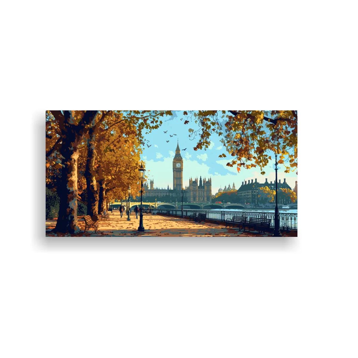 Cuadro Big Ben y el Palacio de Westminster junto al río Támesis