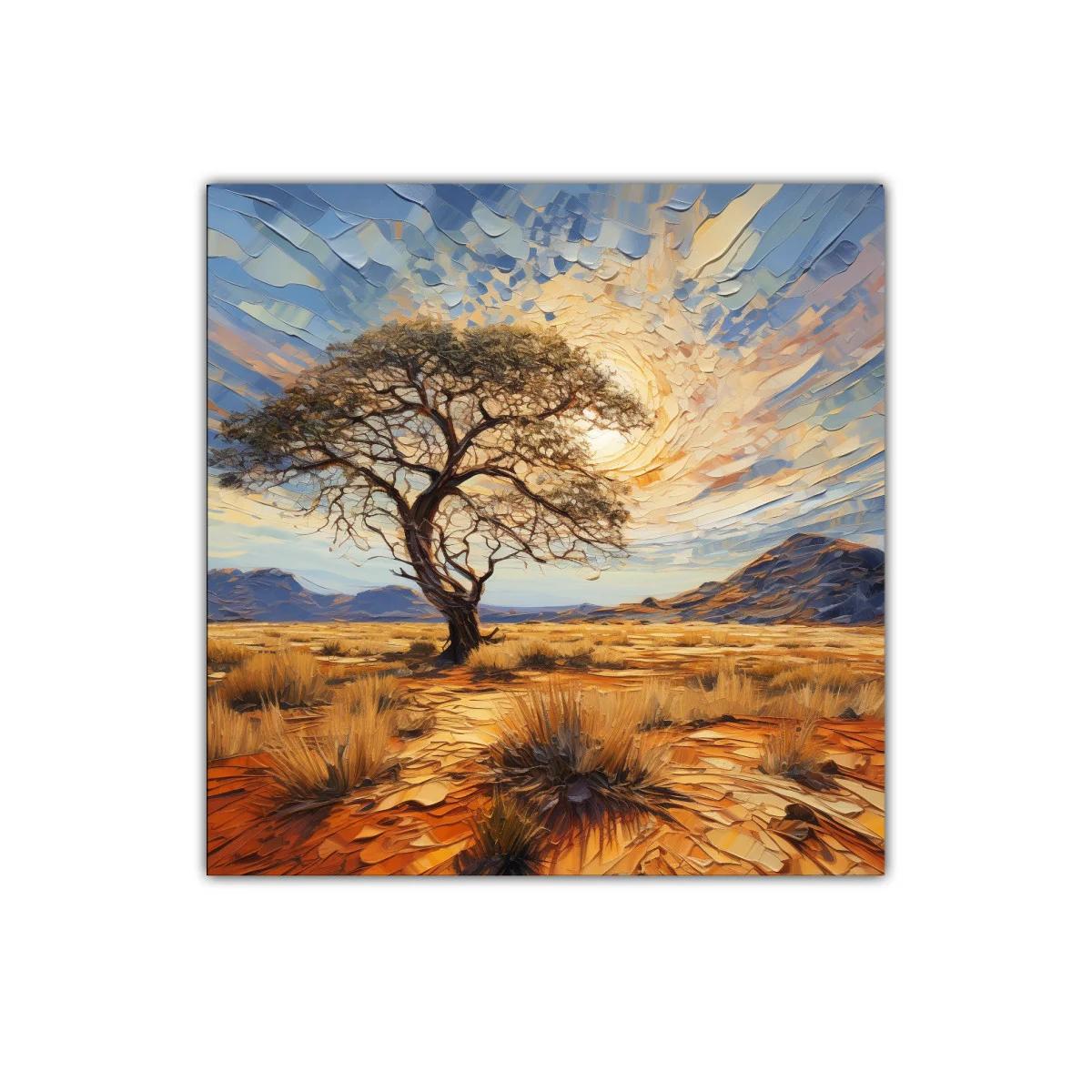 Serenidad del paisaje árido con un árbol solitario — imagen principal