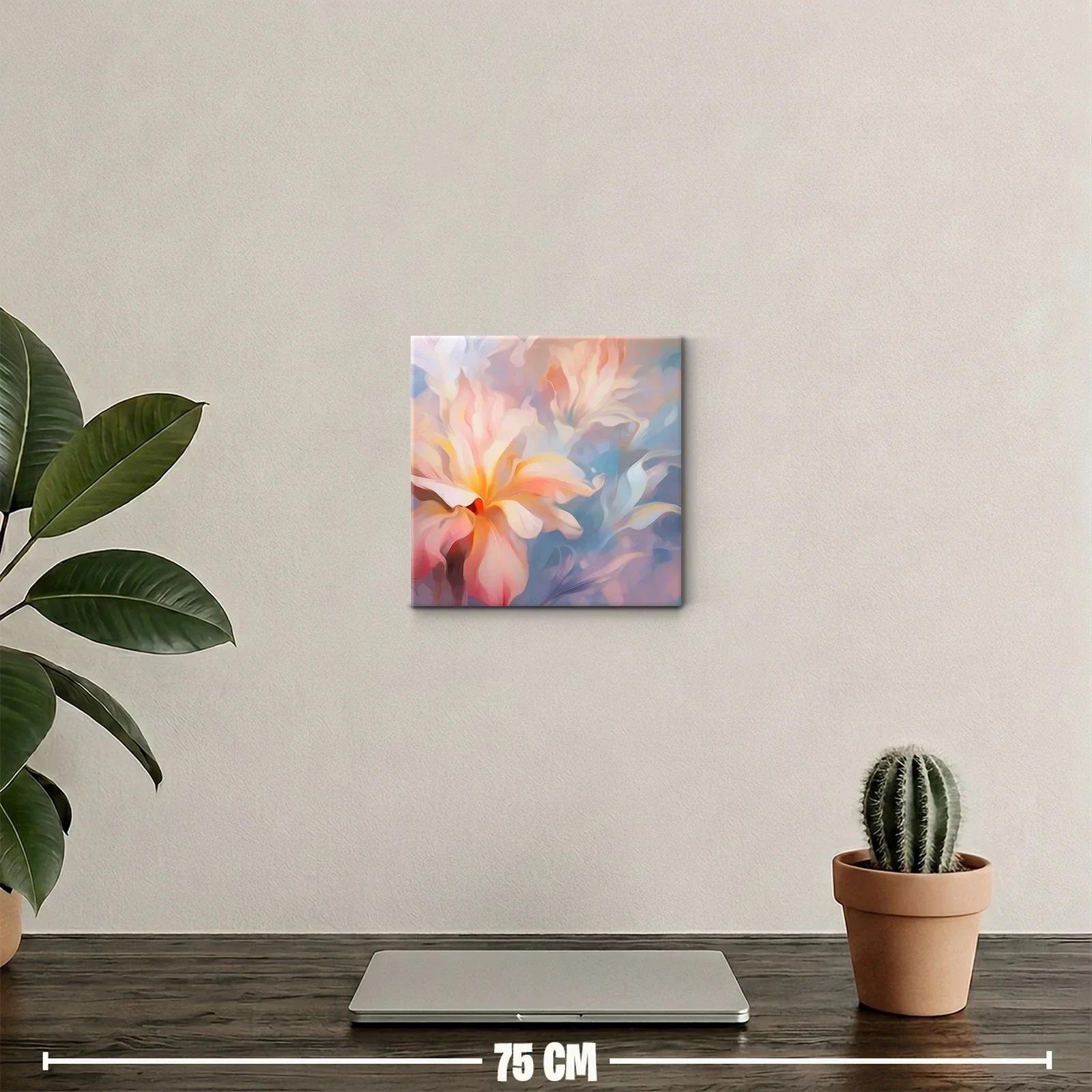 Cuadro decorativo con flores suaves y vibrantes en tonos pastel — miniatura 2