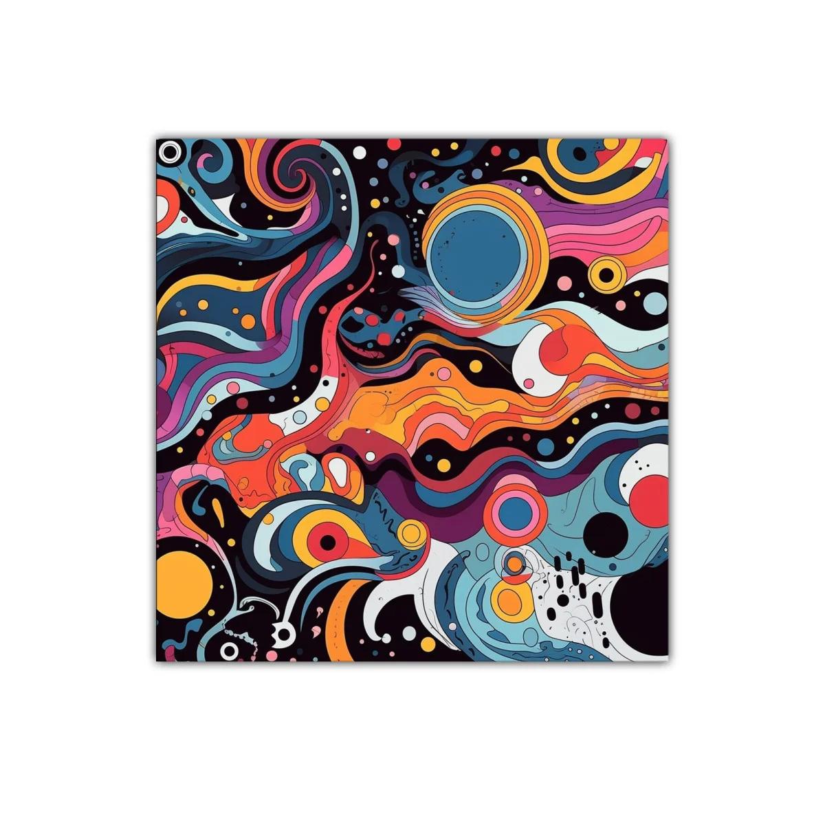Explosión cósmica de colores vibrantes y formas dinámicas