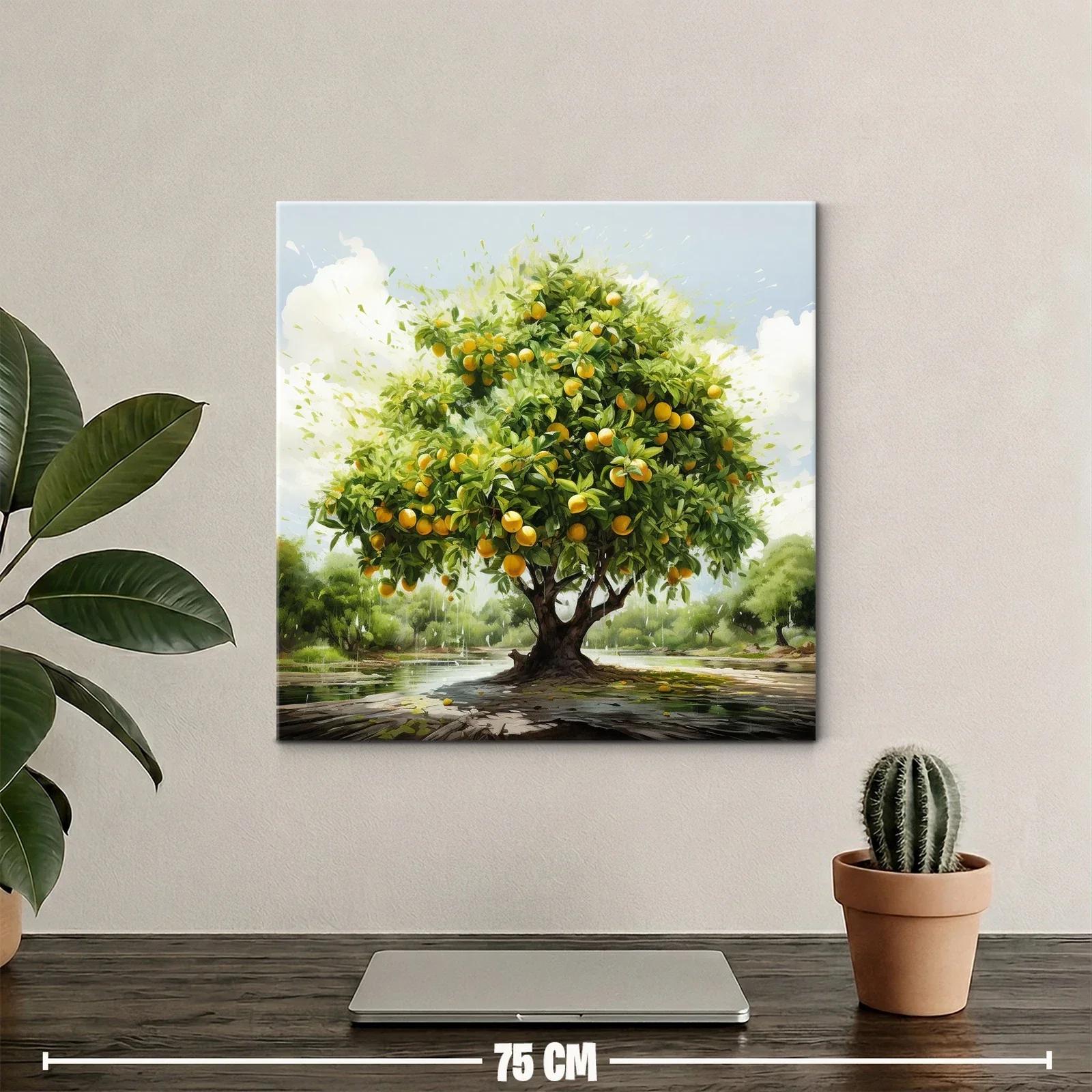 Árbol de naranjas vibrante con paisaje natural sereno — miniatura 2