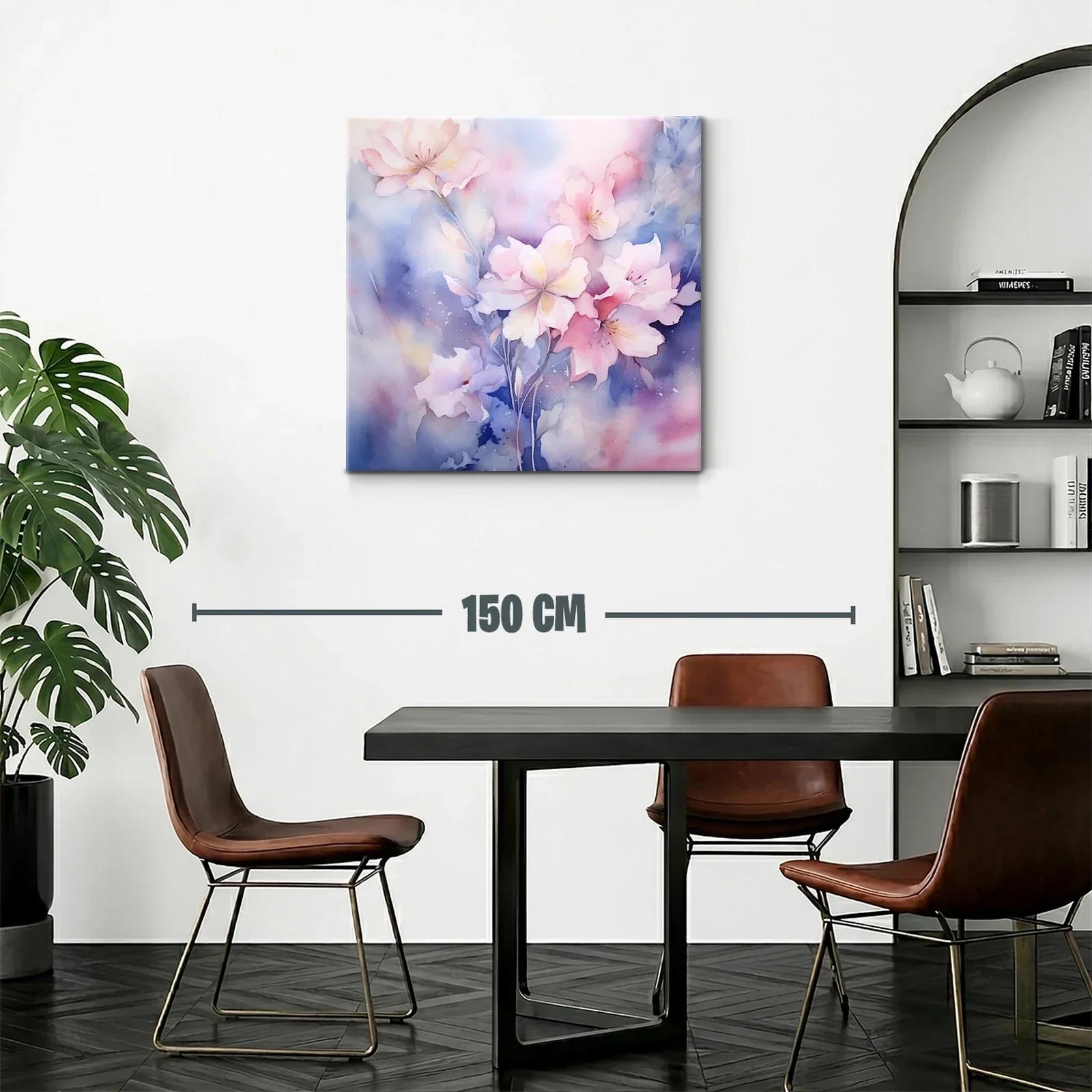 Cuadro floral en tonos suaves con efecto acuarela — miniatura 2