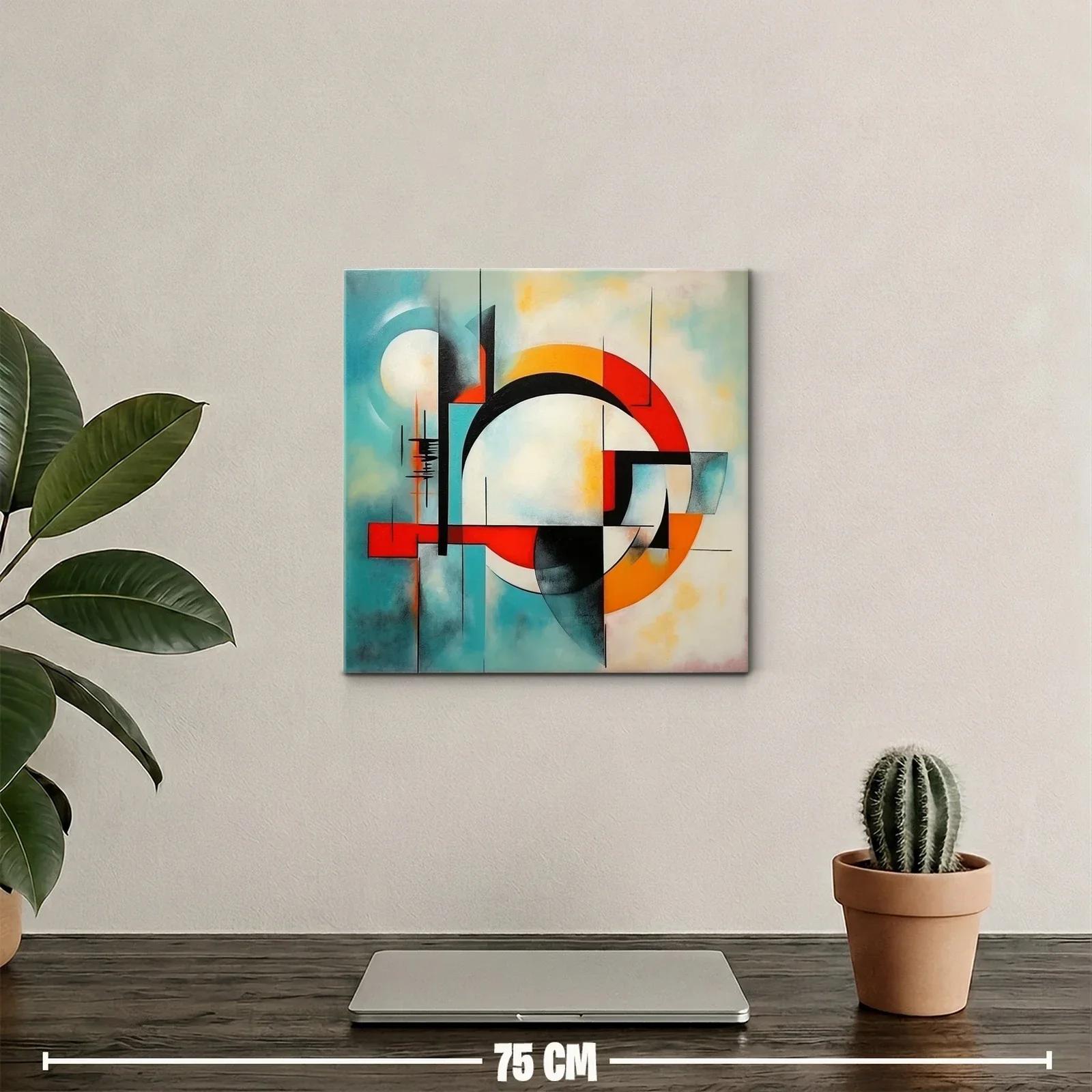 Composición abstracta con círculos y líneas geométricas vibrantes — miniatura 2