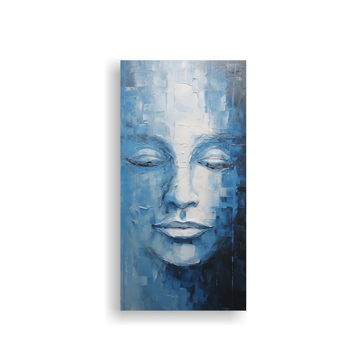 Cuadro rostro de Buda en tonos azules — imagen principal