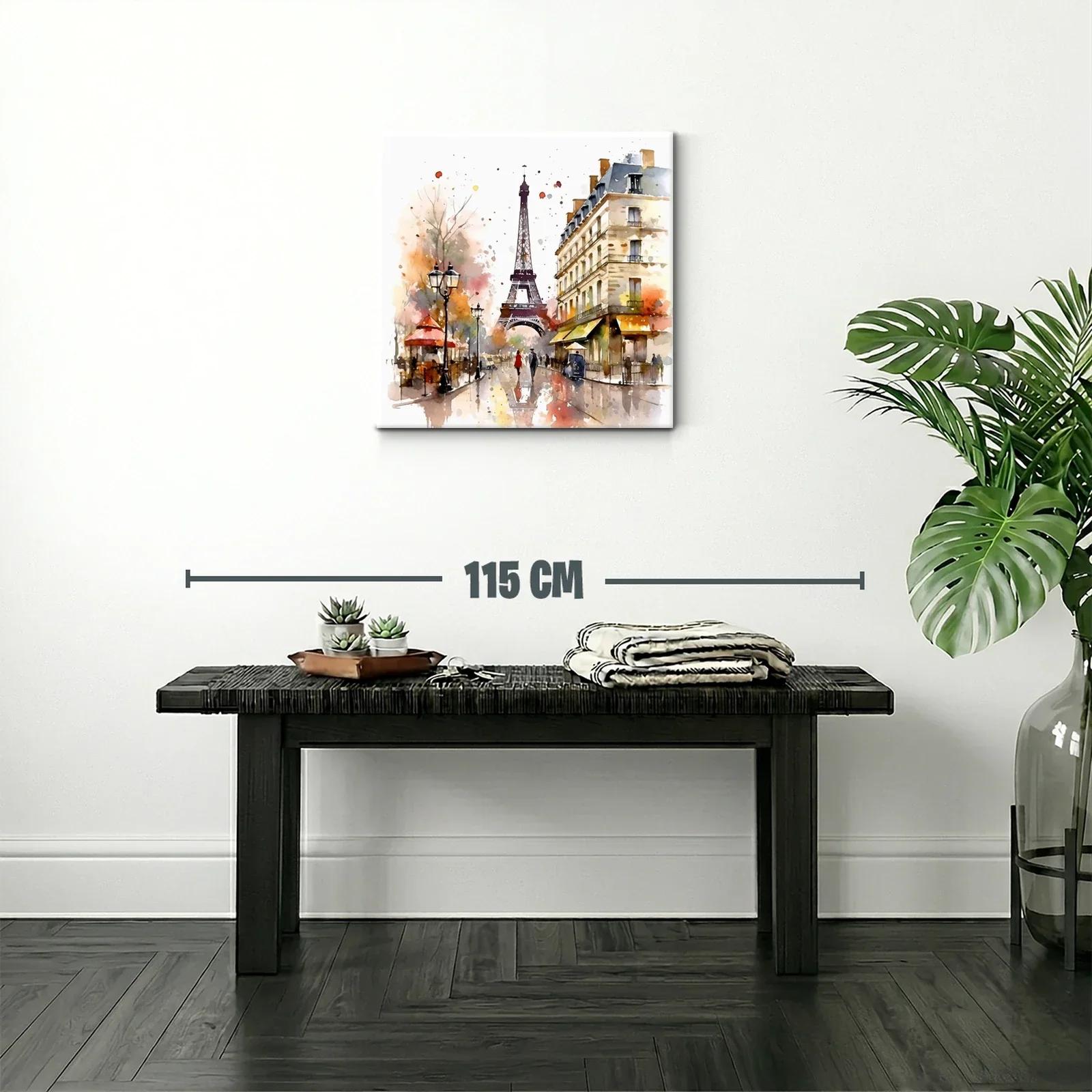 Paisaje parisino con Torre Eiffel y ambiente otoñal — miniatura 2