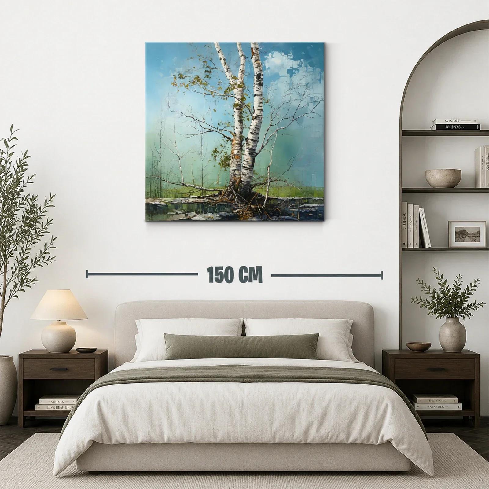 Árbol de abedul en paisaje sereno y natural — miniatura 3