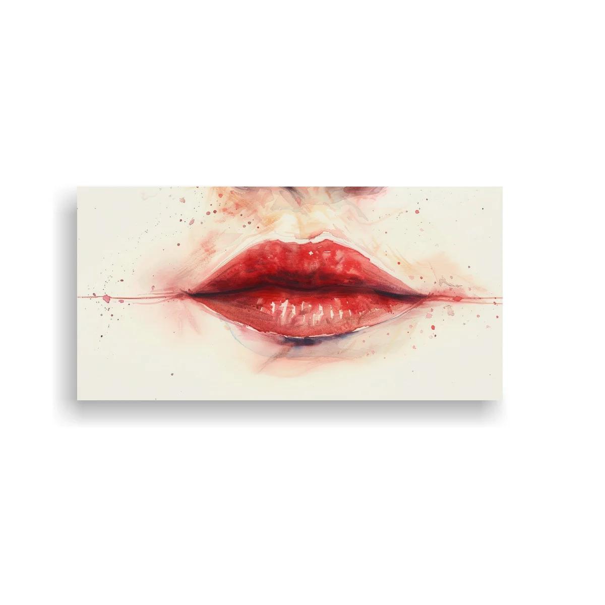 Cuadro labios rojos con nariz insinuada
