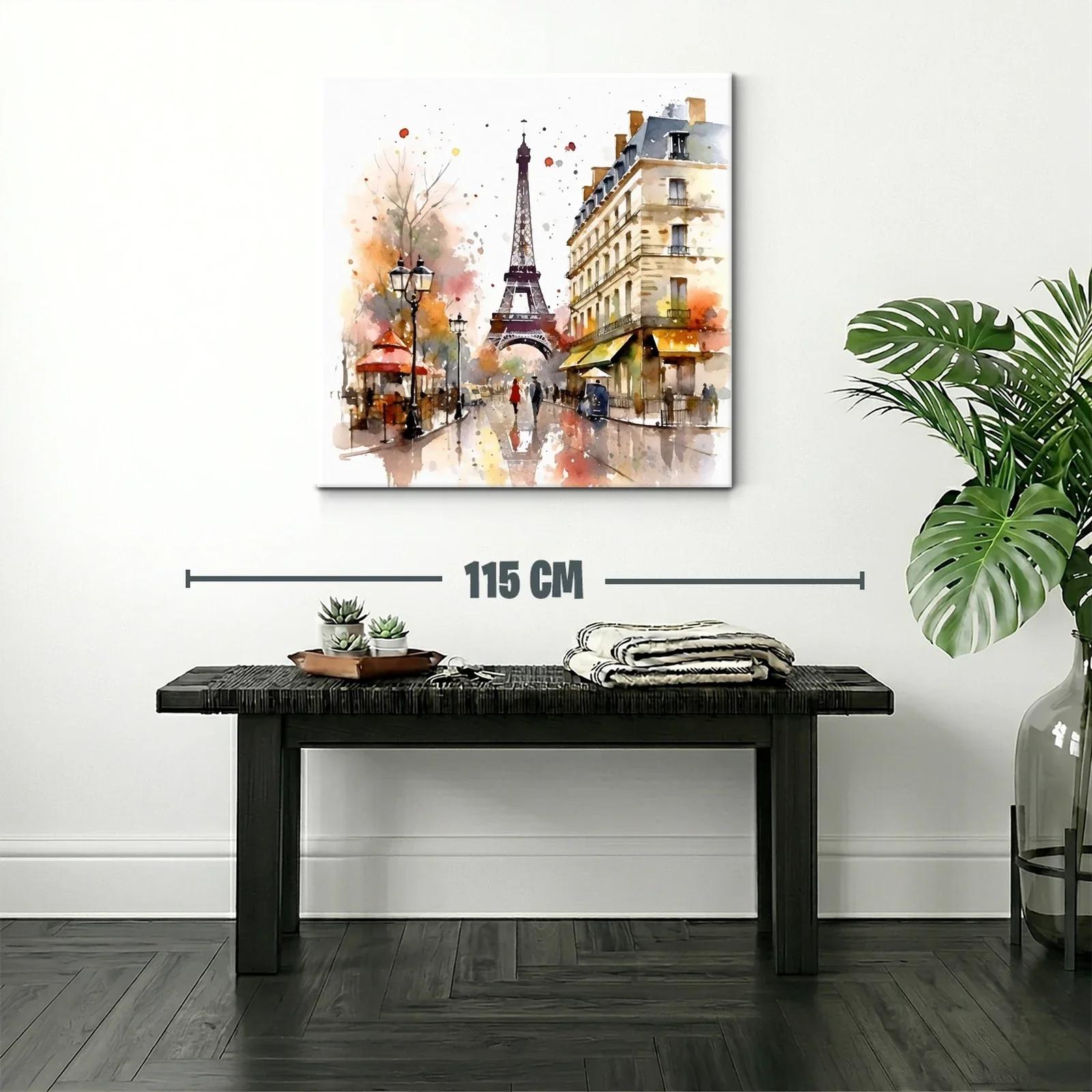 Paisaje parisino con Torre Eiffel y ambiente otoñal — miniatura 2